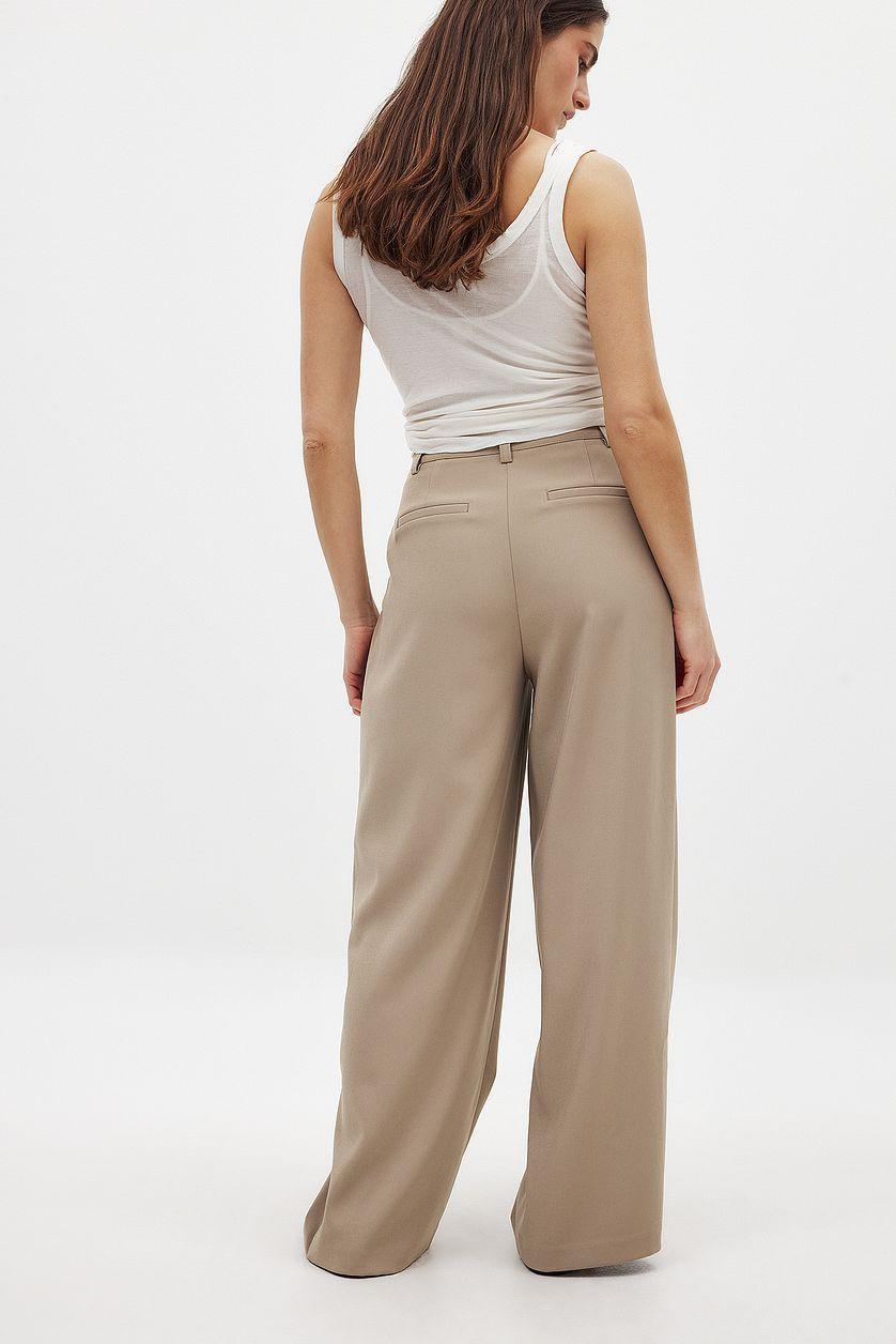 Wide Leg High Waist Suit Pants Product Image