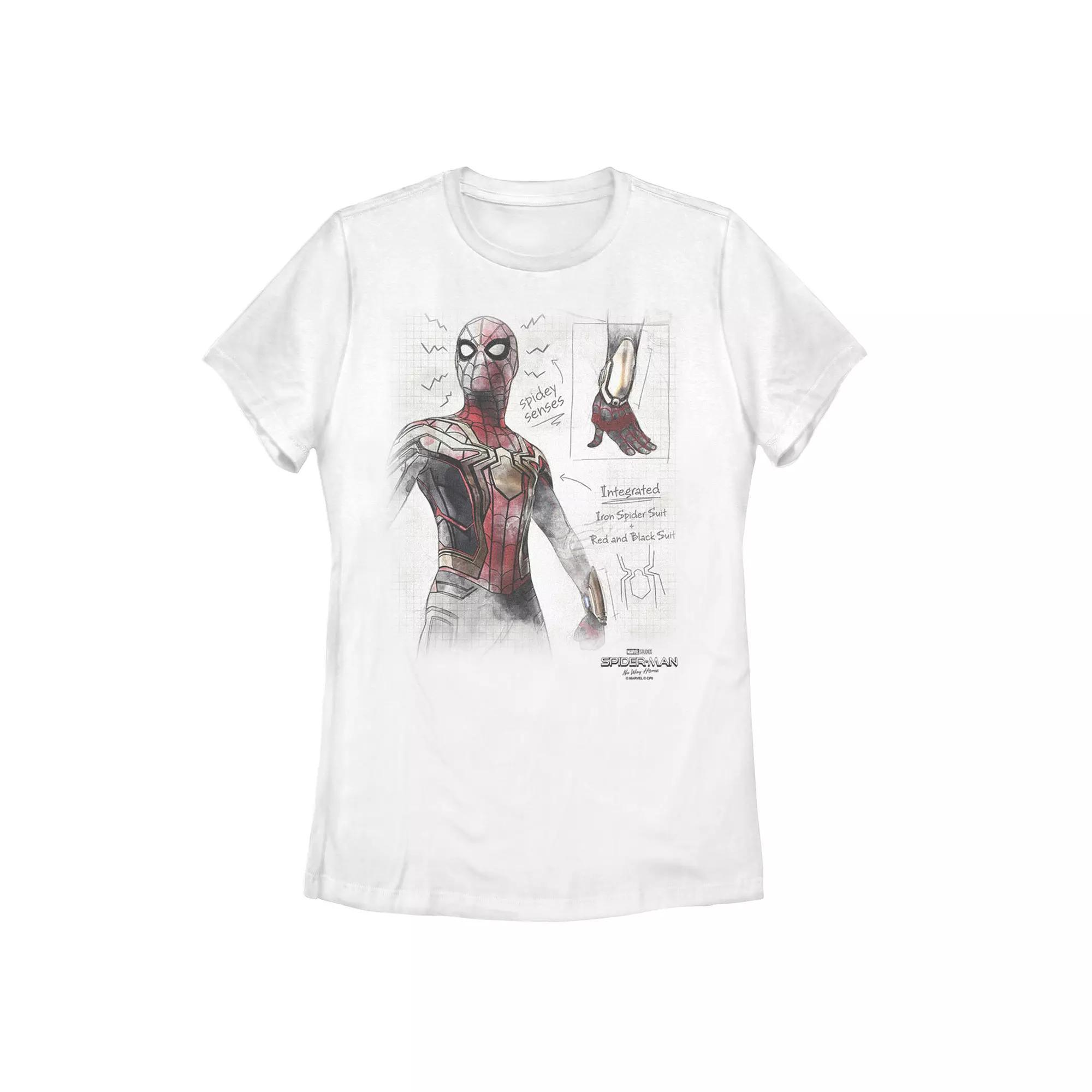 Juniors' Marvel Spider-Man No Way Home Graph Sketch Tee, Girl's, Size: Large, Black Product Image