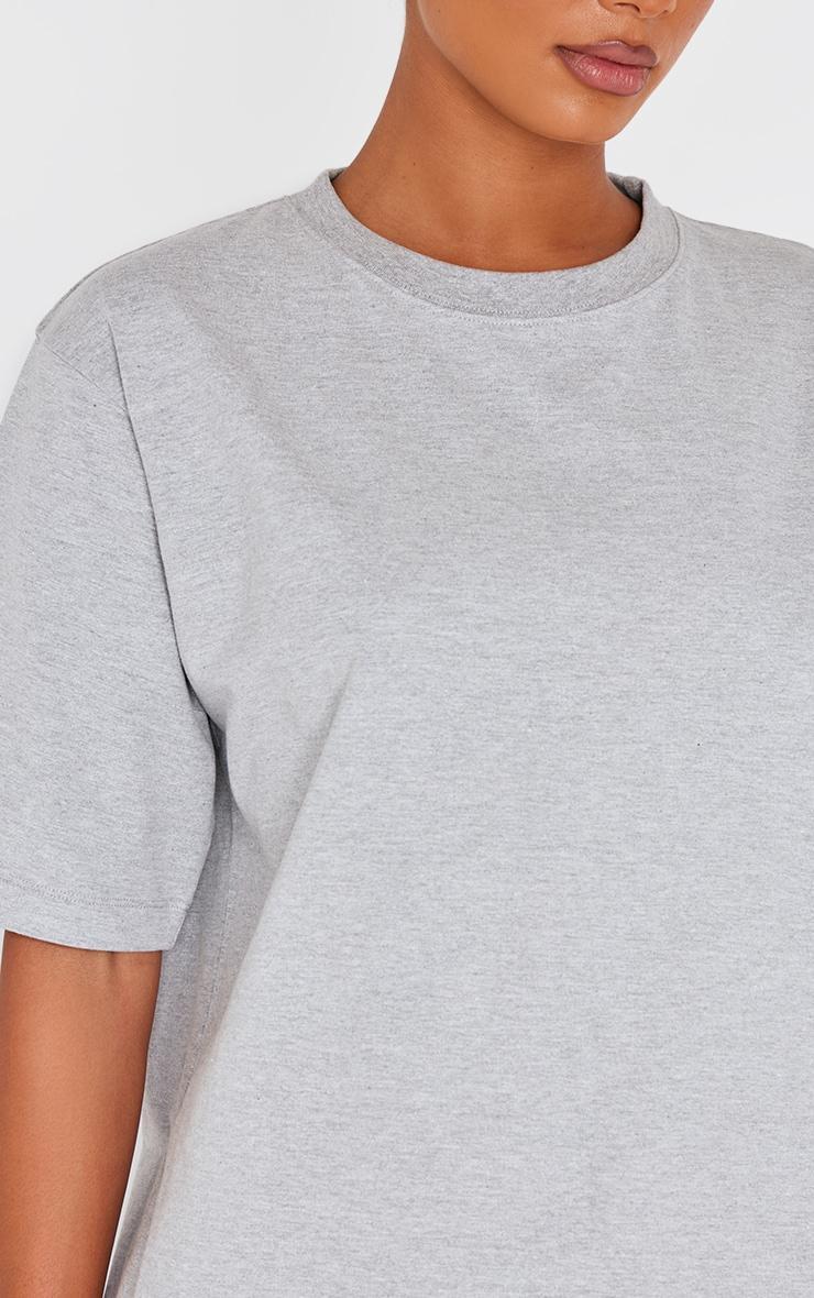 Grey Marl Oversized Premium Cotton T-shirt Product Image