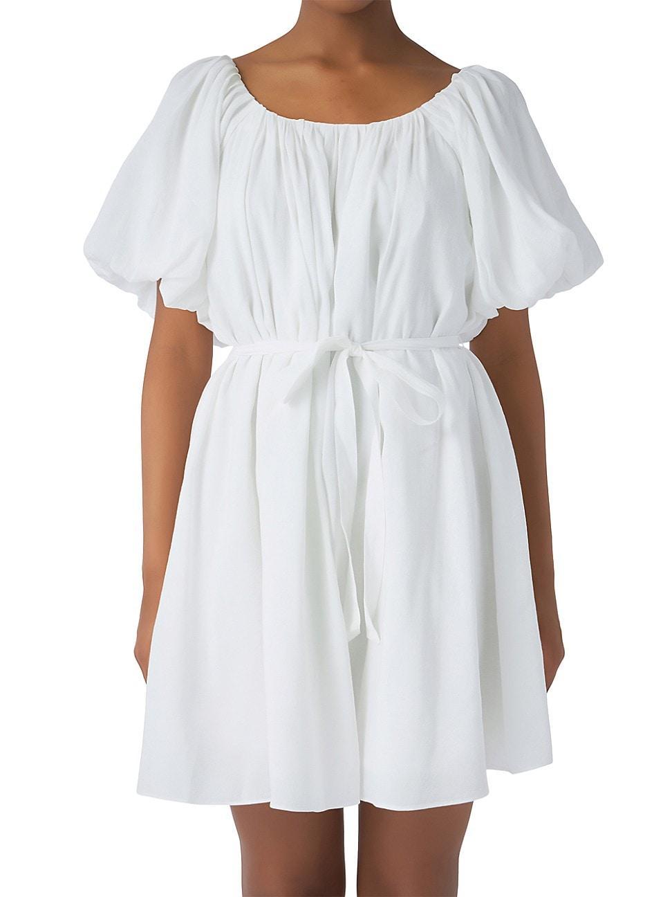 English Factory Pleated Detail Puff Sleeve Mini Dress Women's Dress Product Image