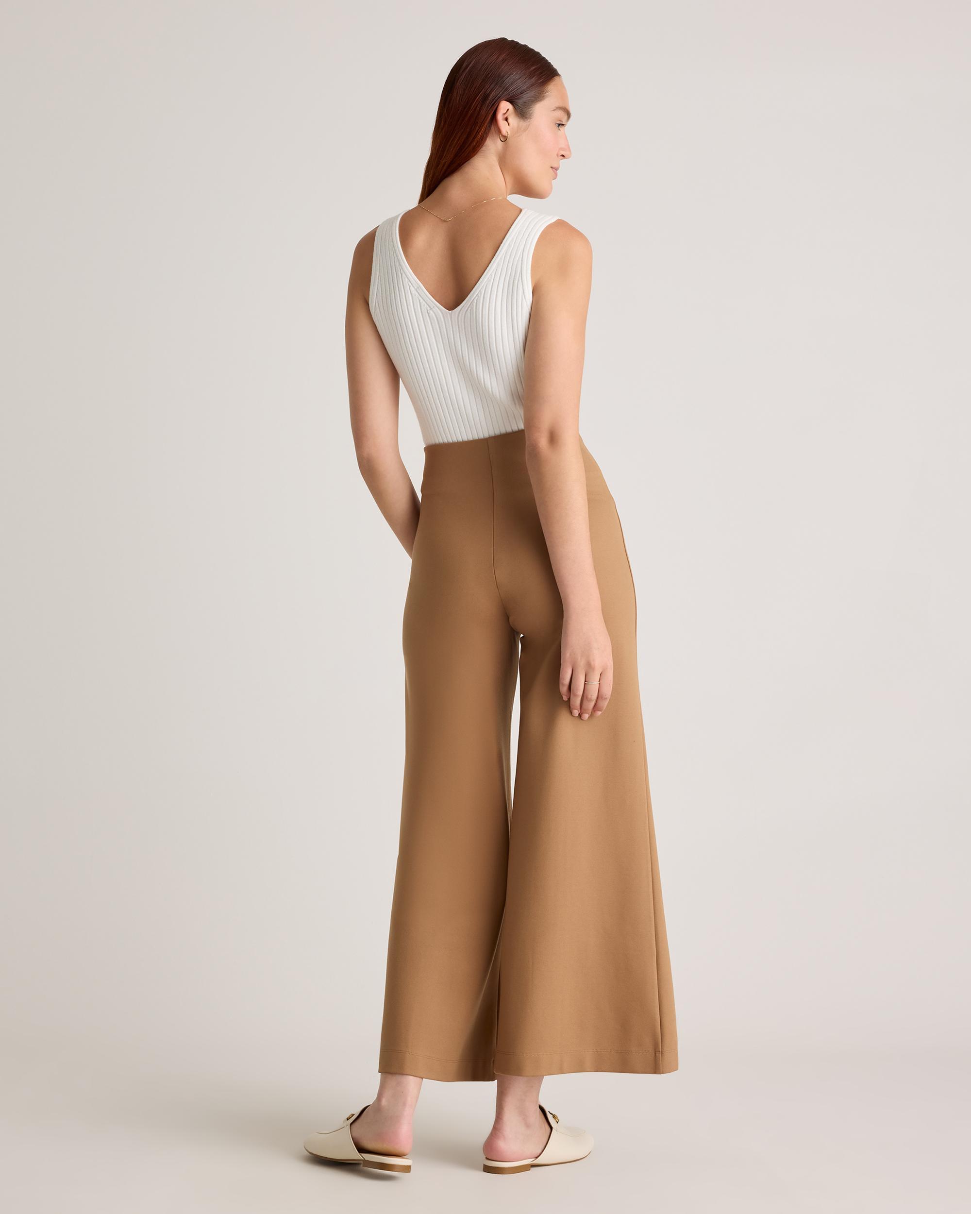 Quince | Women's Ultra-Stretch Ponte Super Wide Leg Ankle Pants Size XL, Rayon Product Image