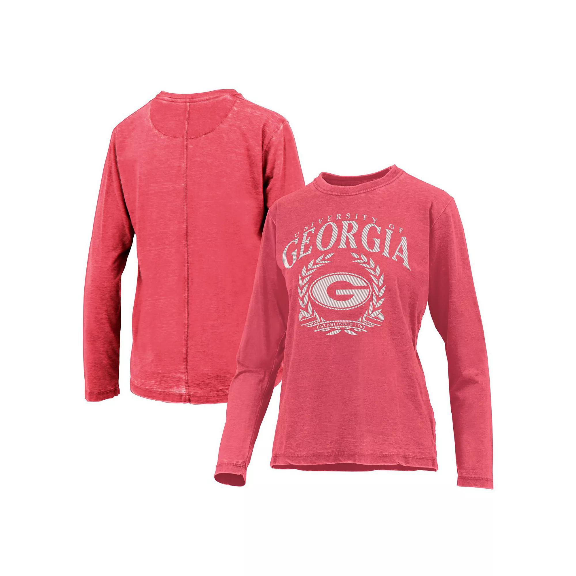 Women's Pressbox Red Georgia Bulldogs Chandler Olive Leaf Arch Long Sleeve T-Shirt, Size: XL Product Image