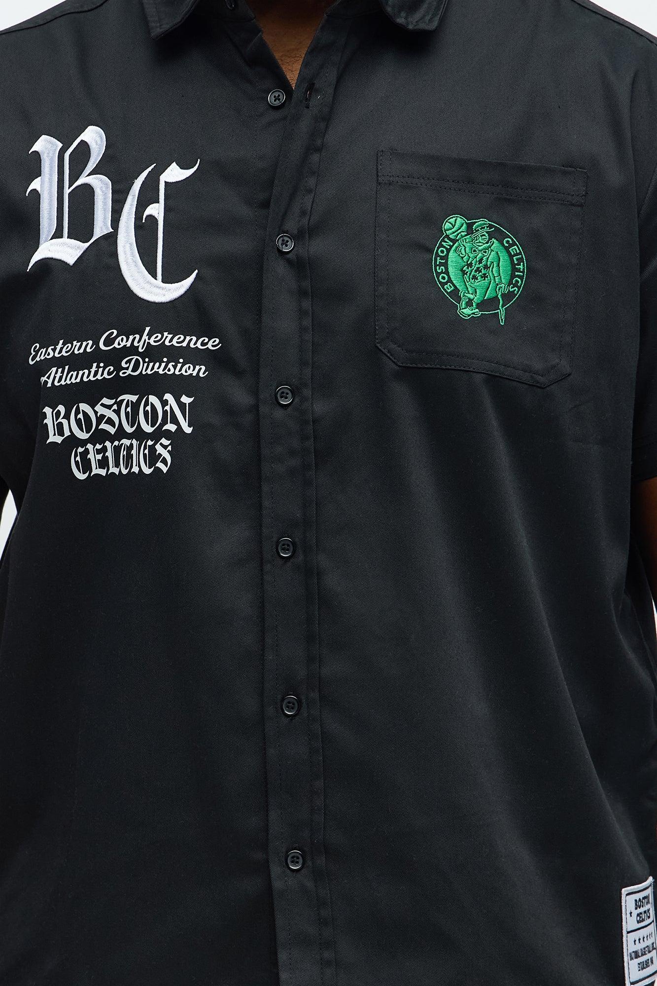 Celtics Regular Fit Button Up Shirt - Black Product Image