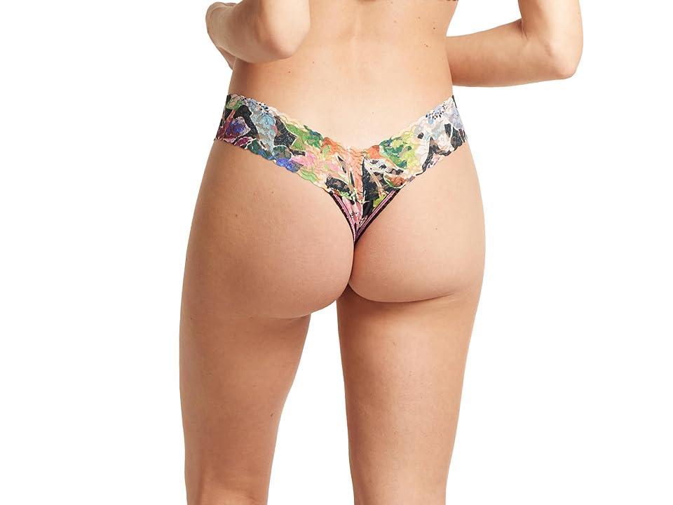 Printed Low-Rise Signature Lace Thong Product Image