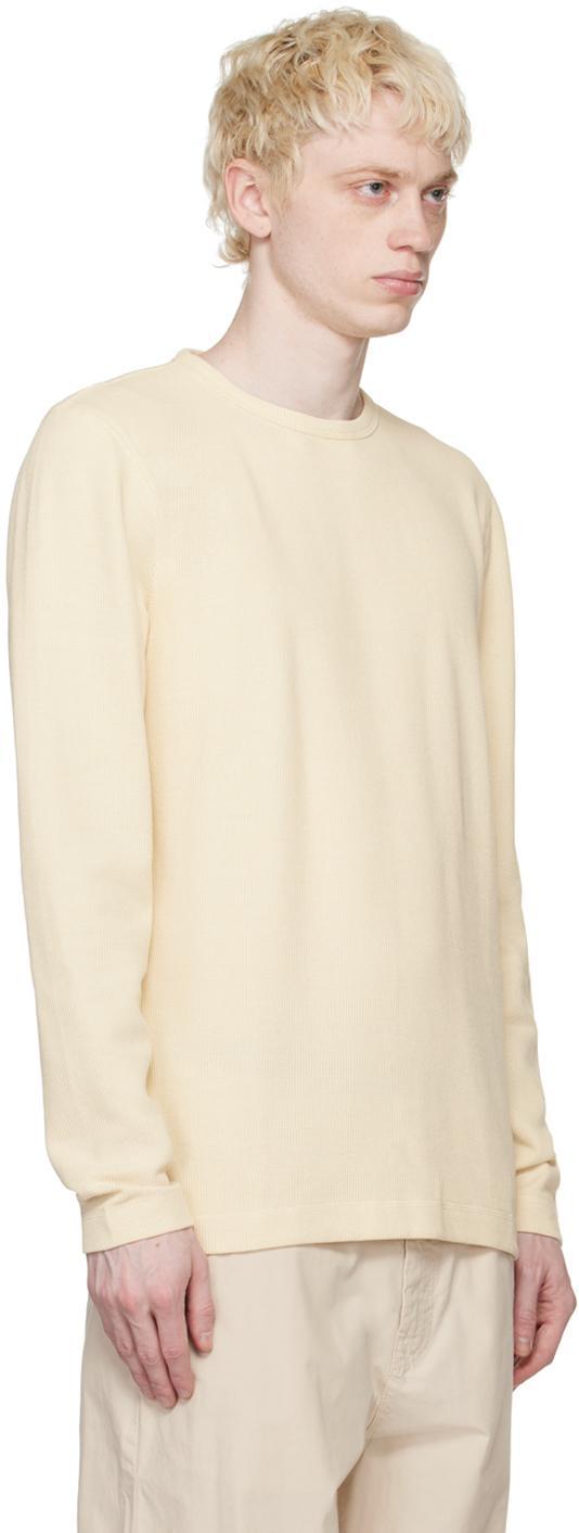 HUGO BOSS Beige Structured Long Sleeve T-shirt In Light Beige 277 Product Image