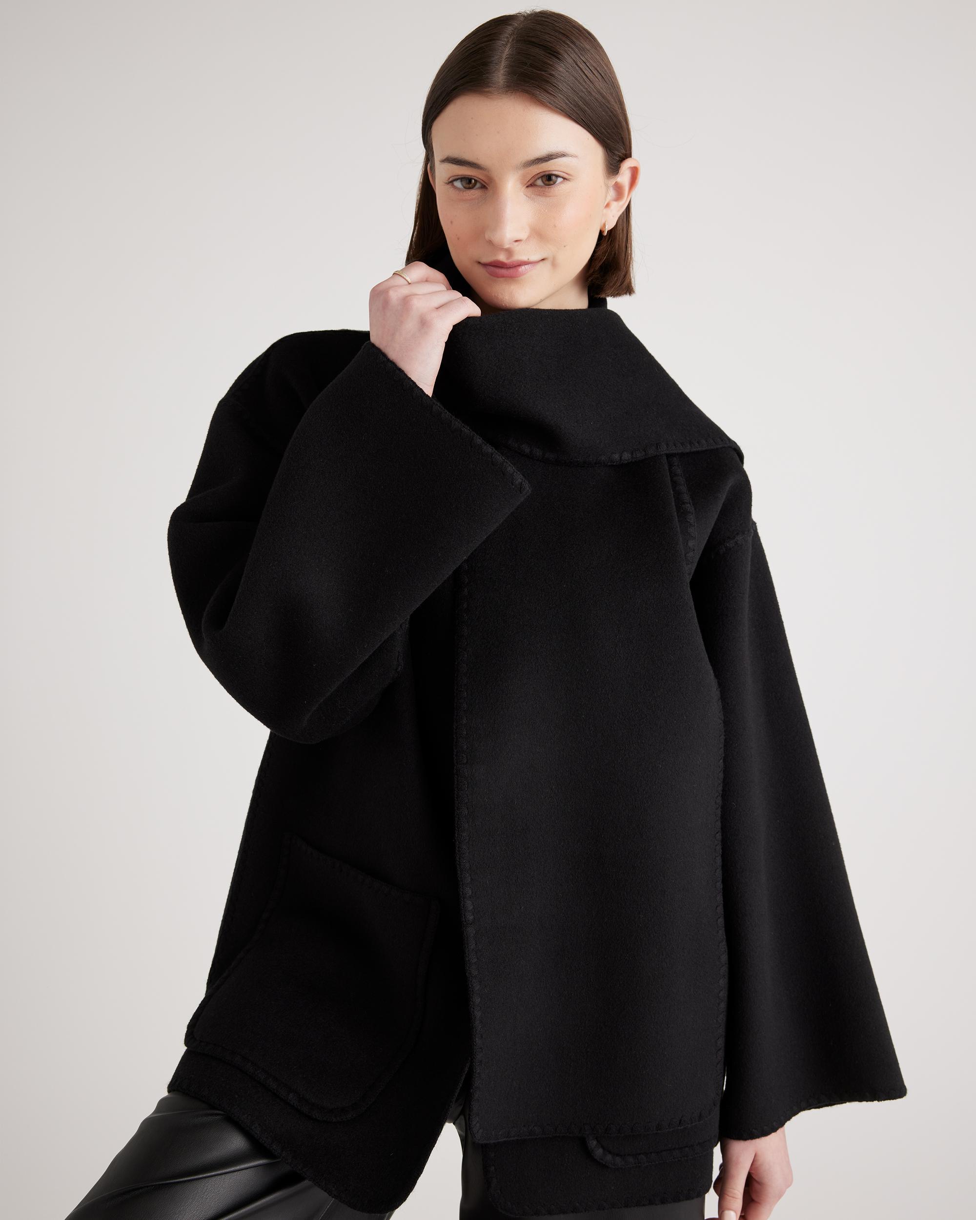 Quince | Women's Double-Faced Merino Wool Scarf Coat Size XS Product Image