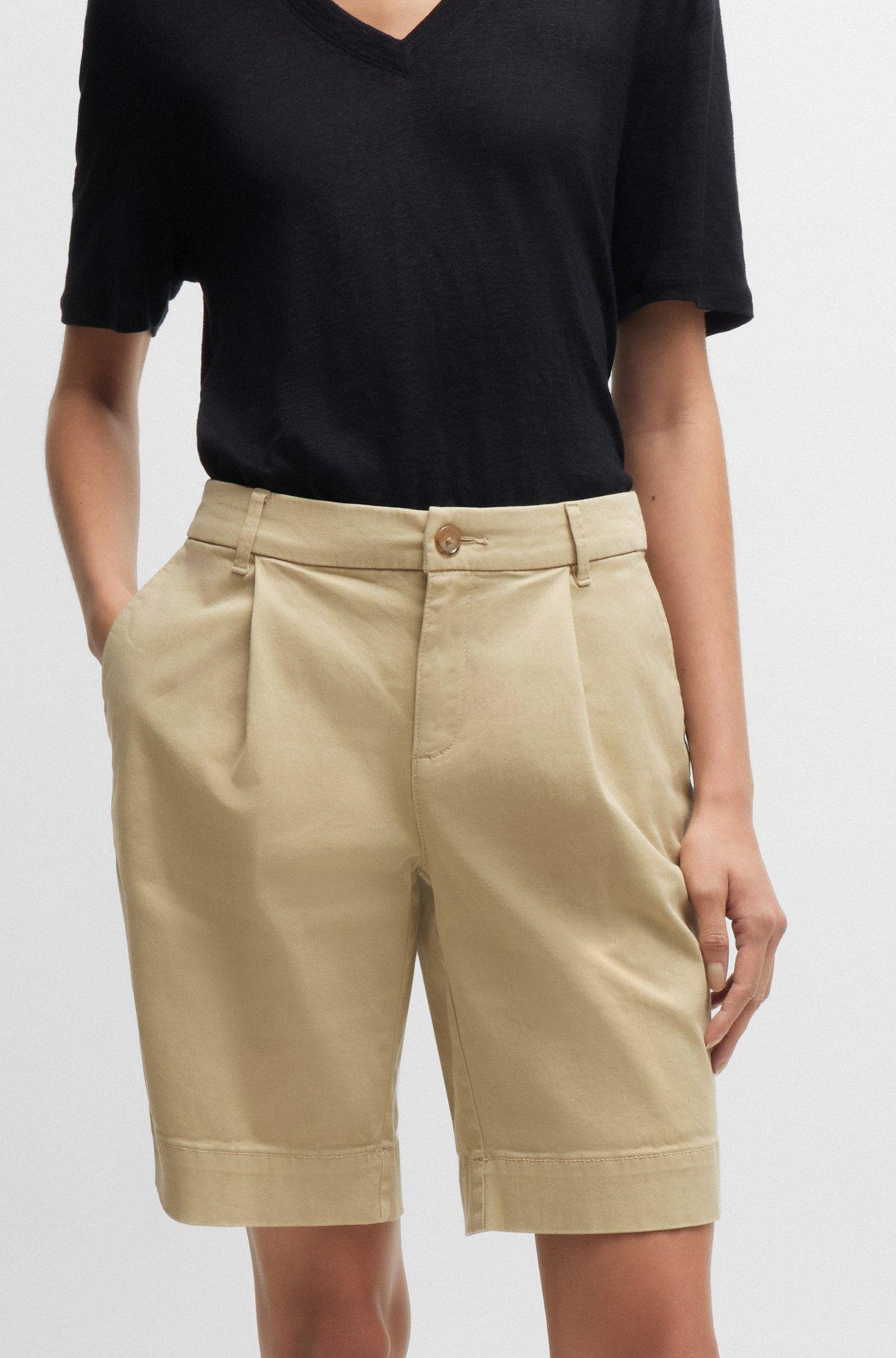 Relaxed-fit high-rise shorts in stretch cotton Product Image