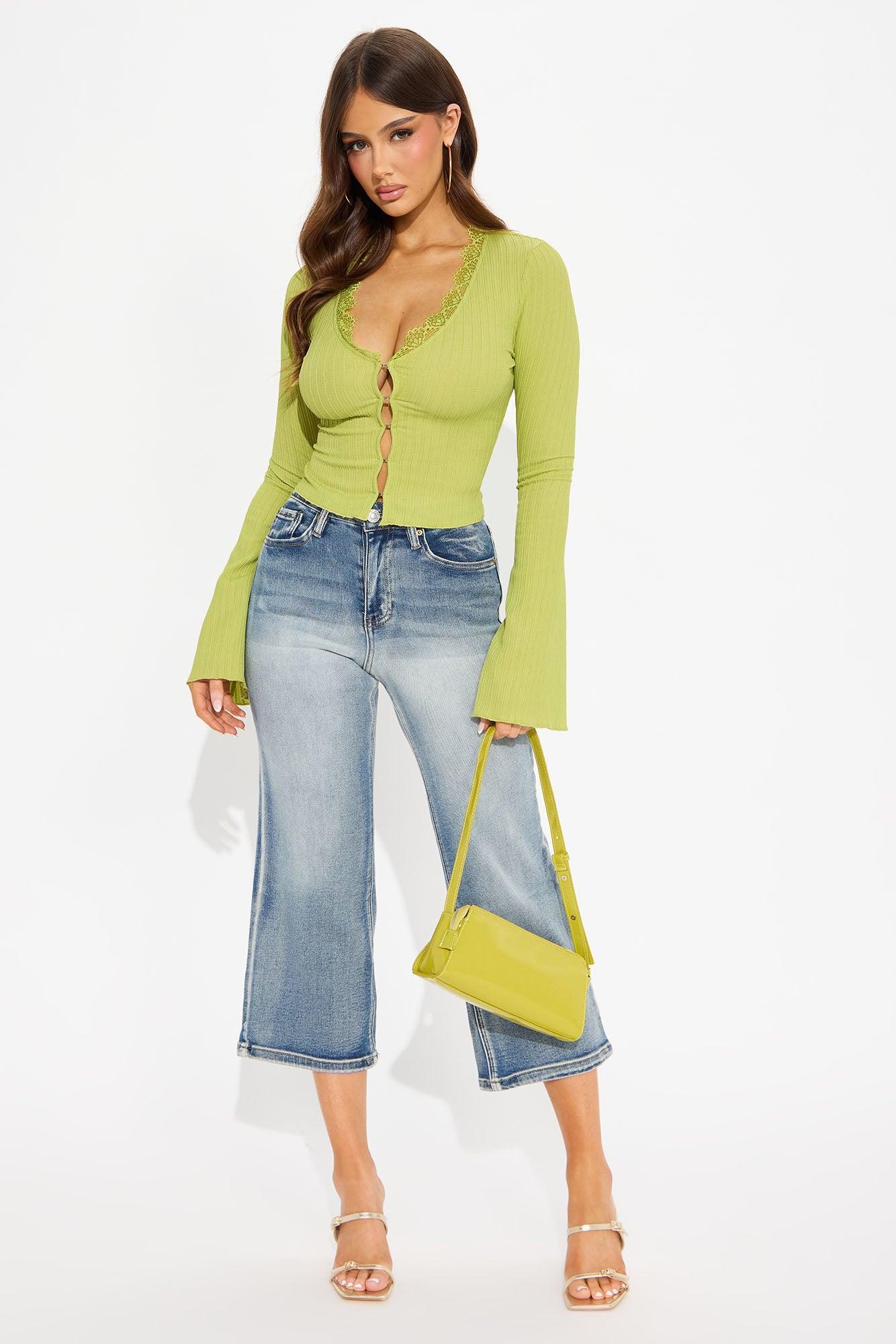 Raven Long Sleeve Ribbed Top - Sage Product Image