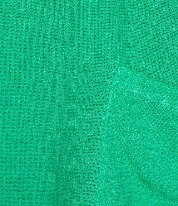 M Made in Italy Textured Linen Blend Elbow Sleeve Oversized Tunic Product Image