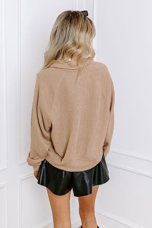 Park Avenue Ribbed Sweatshirt in Iced Latte Product Image