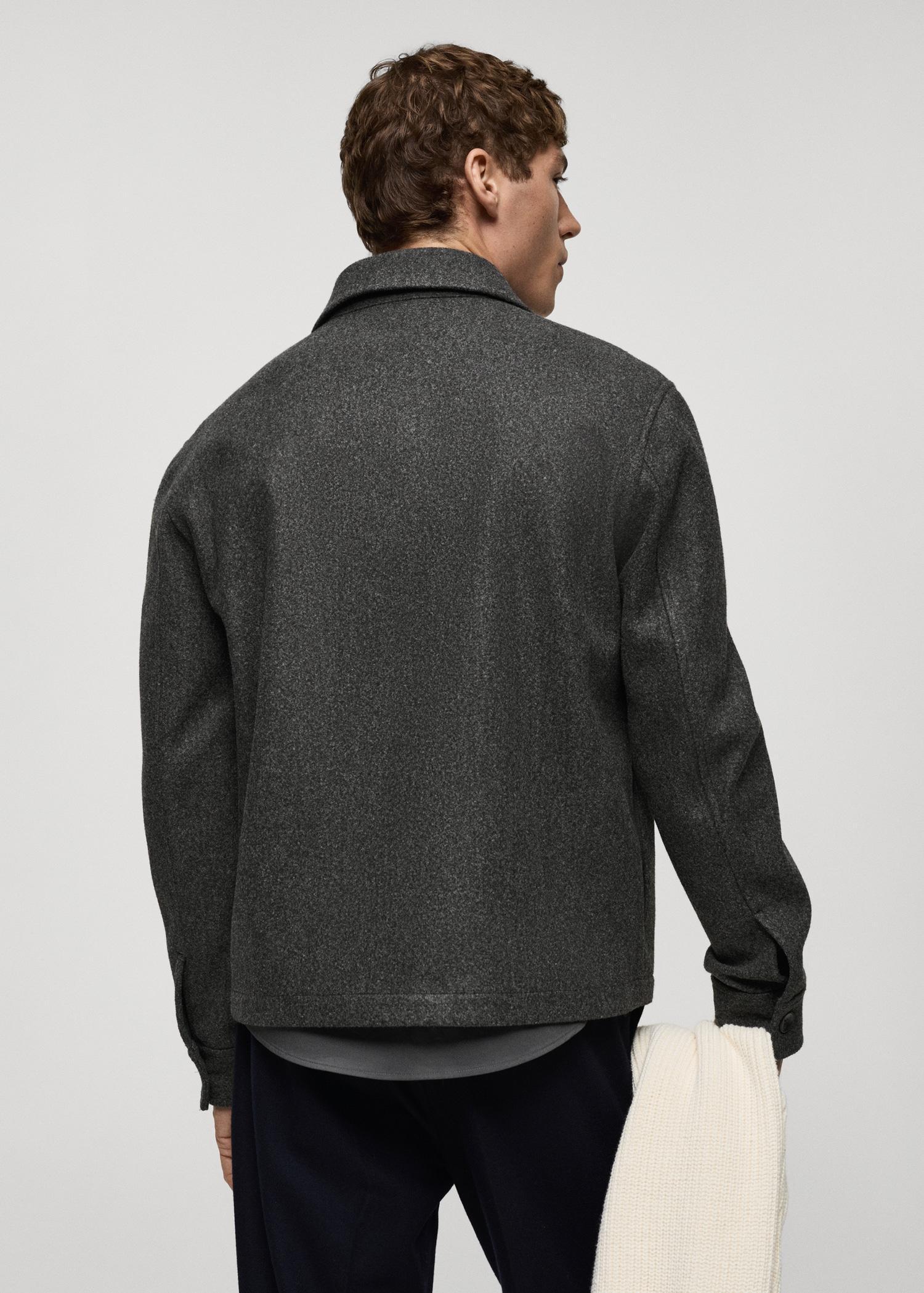 Regular-fit flannel jacket with pockets - Men | MANGO USA Product Image