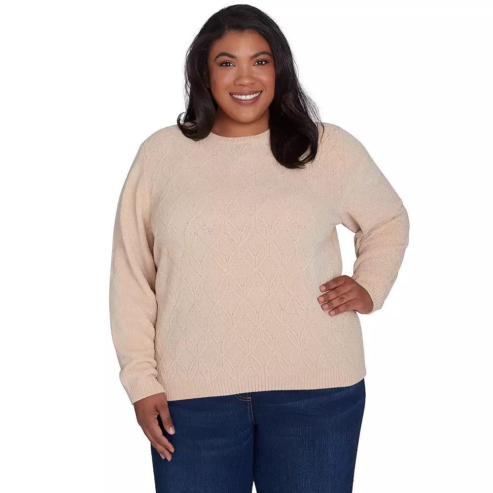 Plus Size Alfred Dunner Classic Chenille Pullover Sweater, Women's, Size: 1XL, Ivory Product Image