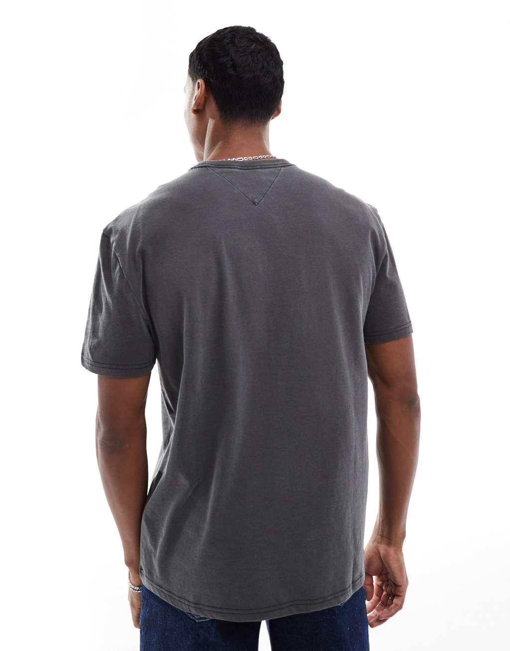 Tommy Jeans varsity logo T-shirt in washed gray Product Image