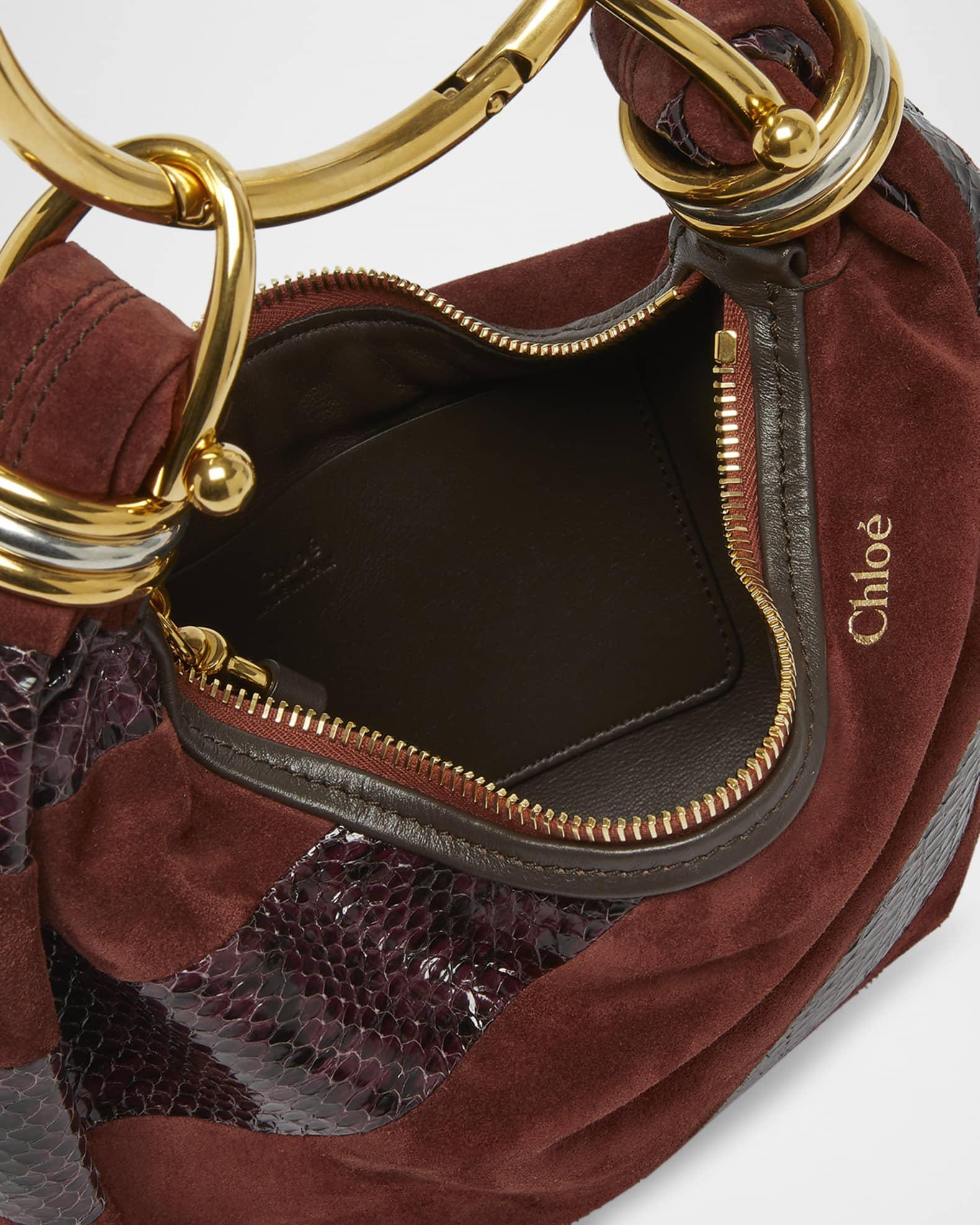 Bracelet Shoulder Bag in Calfskin Suede and Snakeskin Product Image