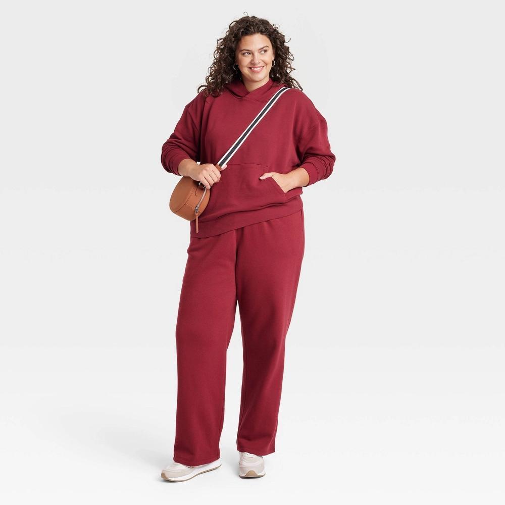 Womens Leisure Studio Hooded Pullover Sweatshirt - Universal Thread Maroon 1X Product Image