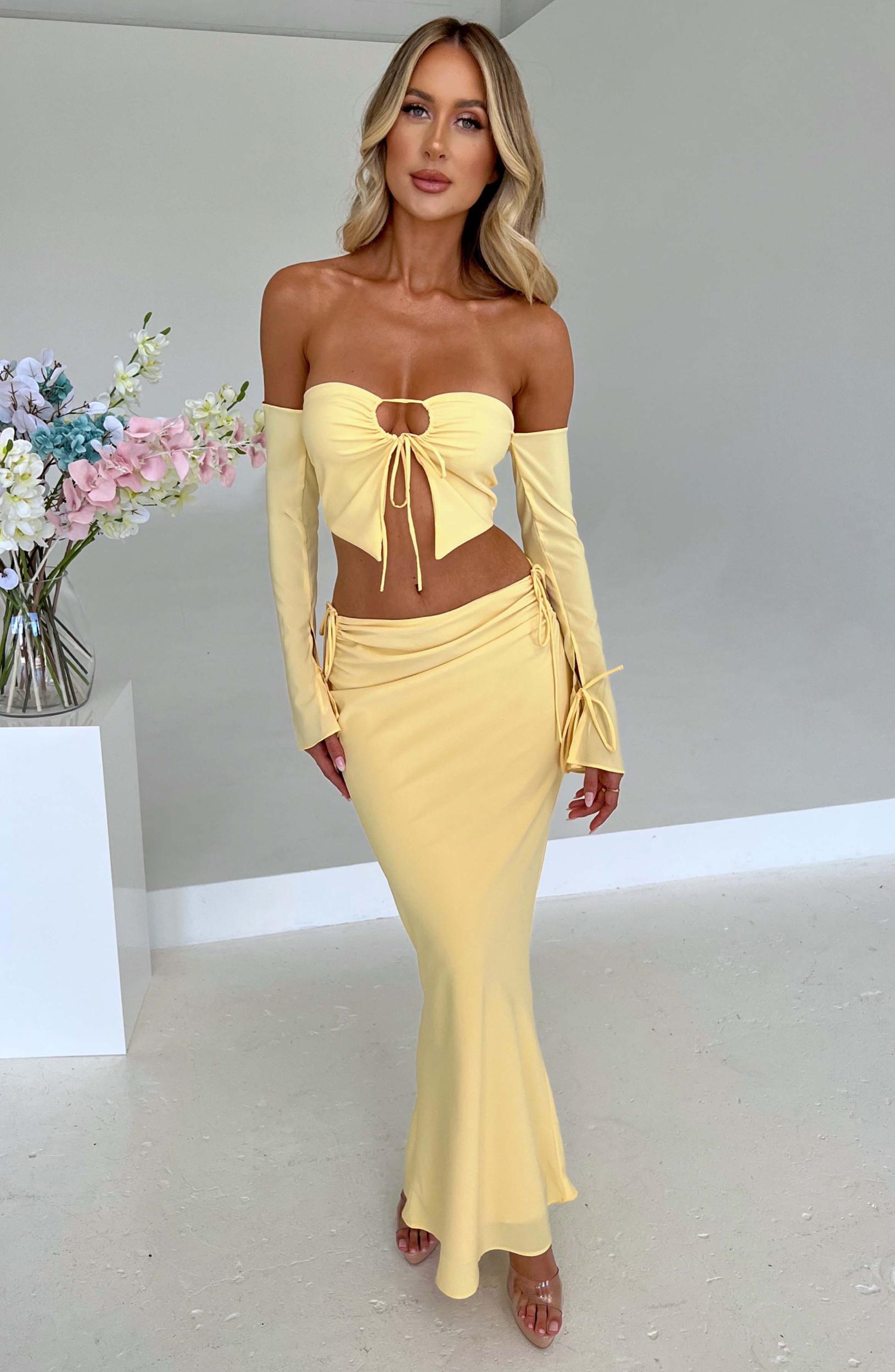 Tana Maxi Skirt - Lemon Product Image