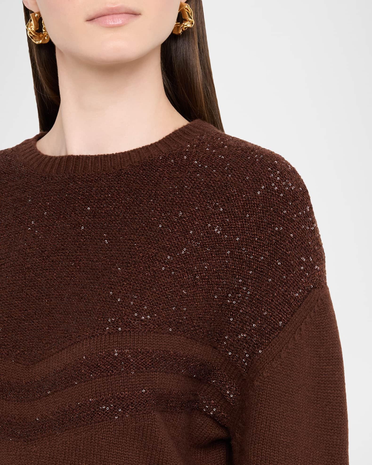 Sequin Metallic Knit Oversized Sweater Product Image