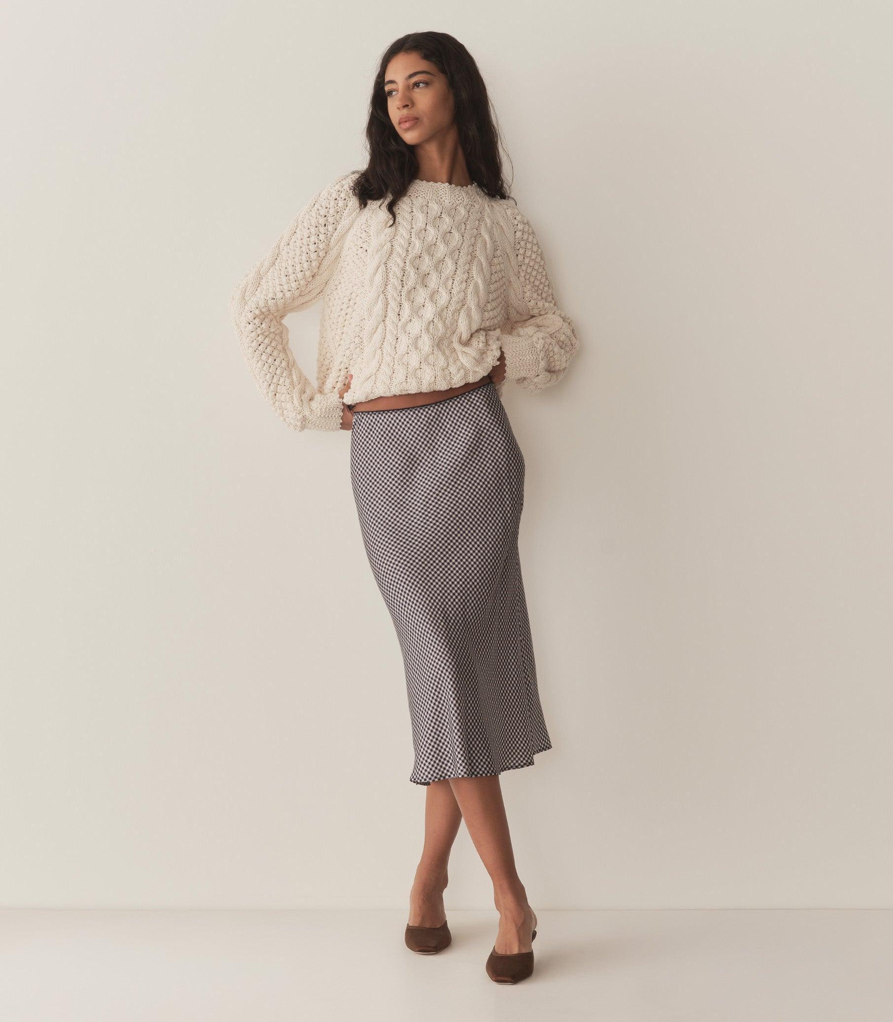 ELOWENA SKIRT -- SANTA MARINA GINGHAM Product Image