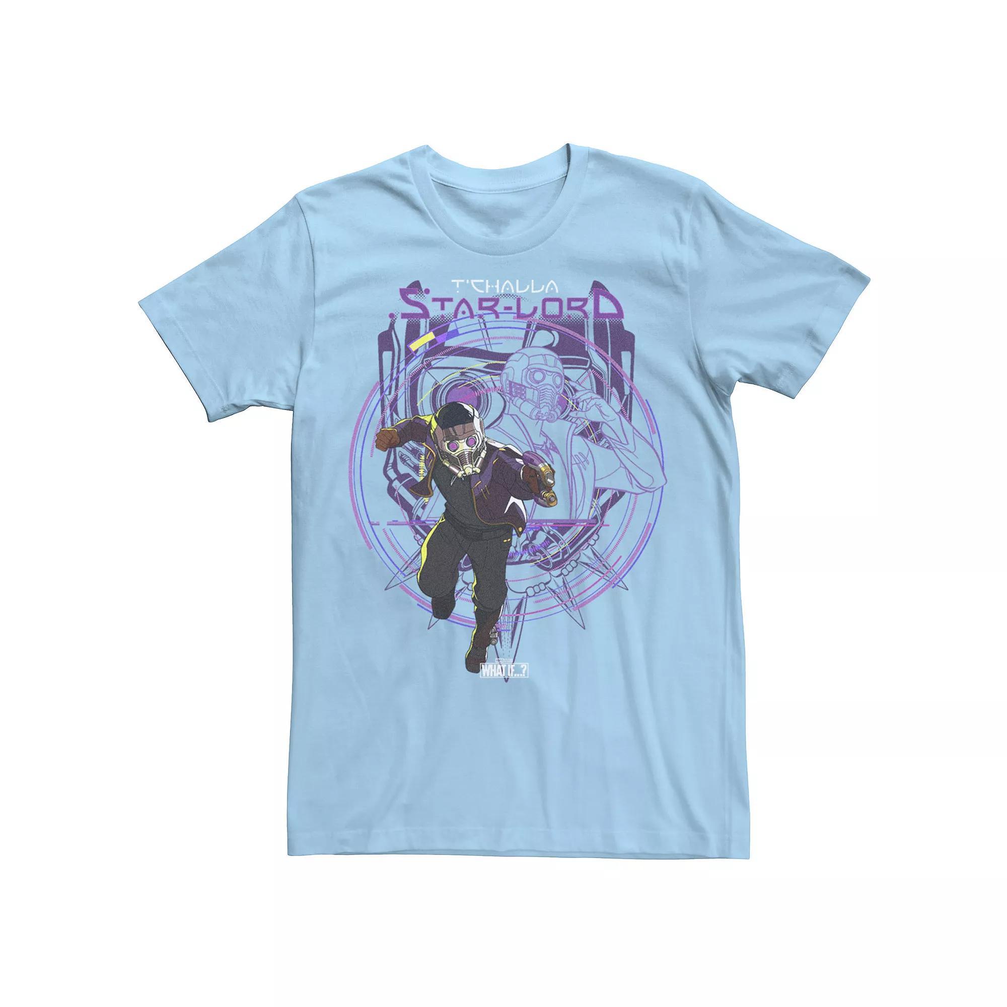 Men's Marvel What If T'Challa Star Lord Poster Tee, Size: Small, Light Blue Product Image