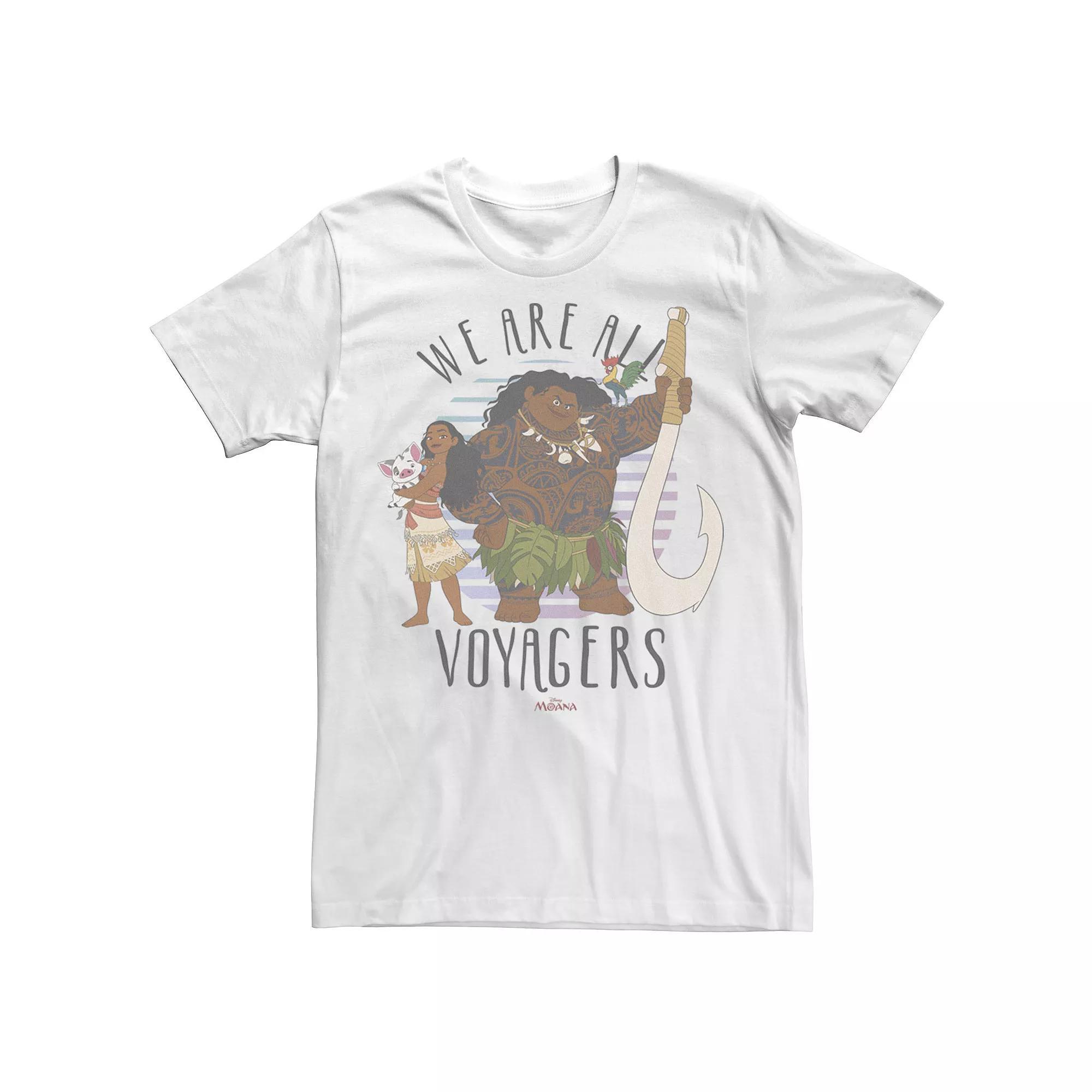 Disney's Moana Pua Maui Hei Hei We Are All Voyagers Men's Tee, Size: Medium, White Product Image