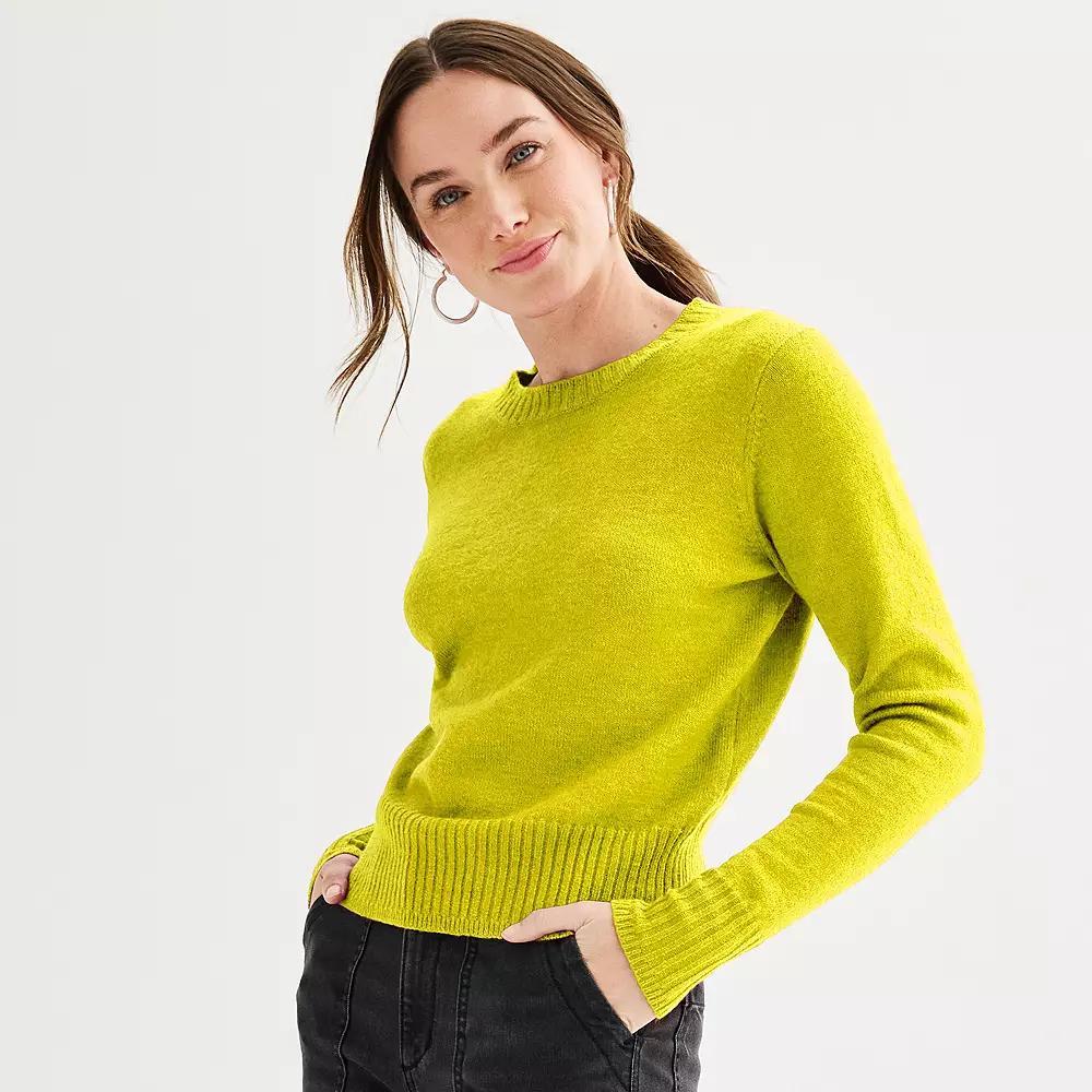 Petite Women's Sonoma Goods For Life® Crewneck Sweater, Size: XXL Petite, Fantasy Pink Product Image