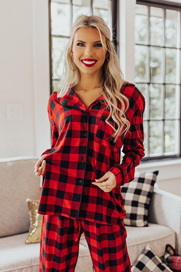 Snow Wishes Buffalo Check Top Product Image
