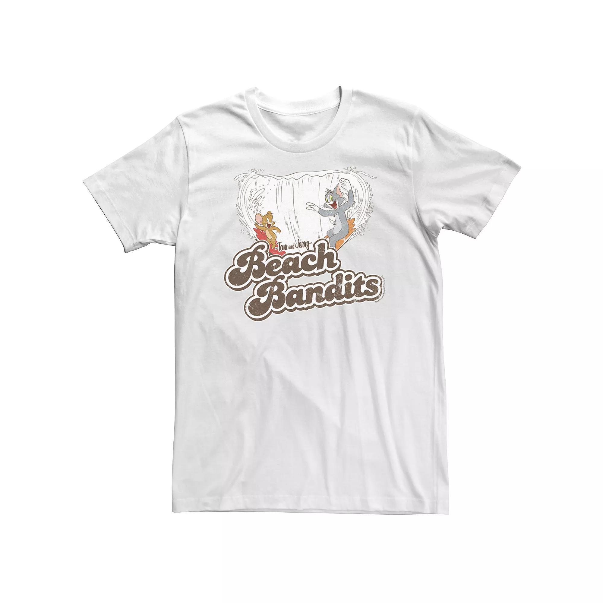 Big & Tall Tom & Jerry Beach Bandits Tee, Men's, Size: 3XL, White Product Image