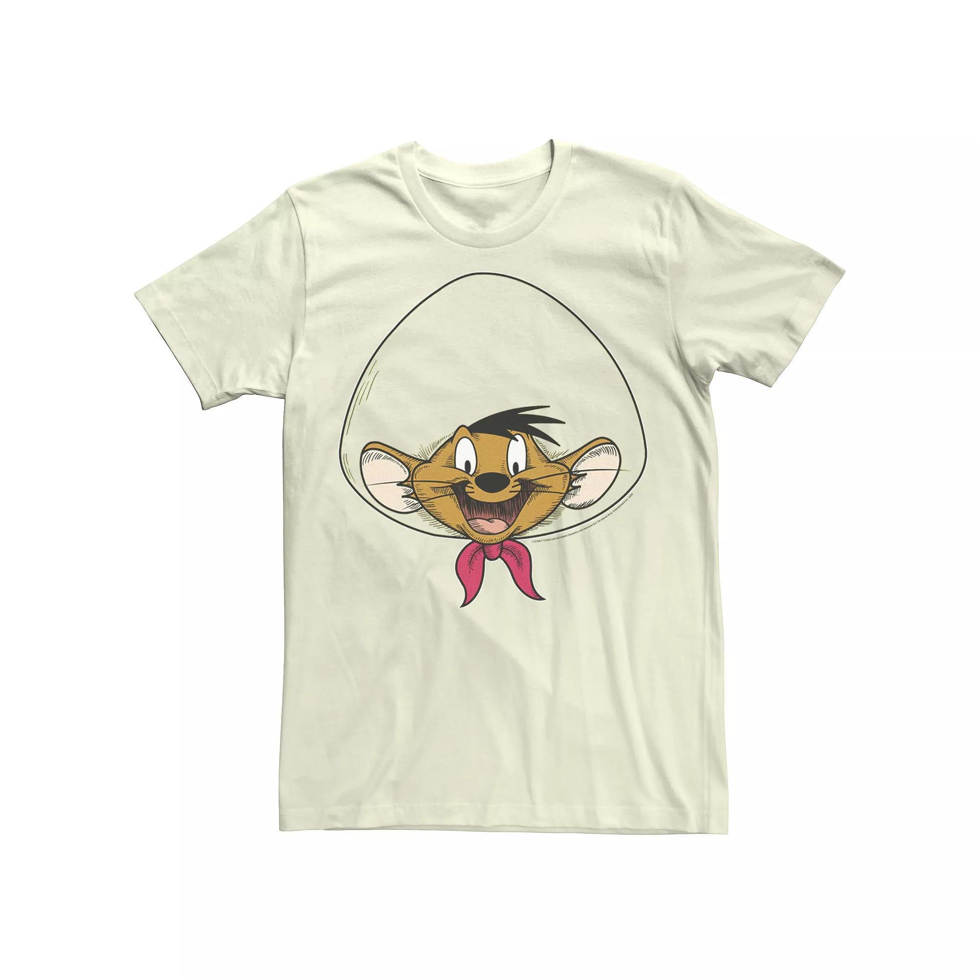 Men's Looney Tunes Speedy Gonzales Big Face Tee, Size: Medium, Natural Product Image
