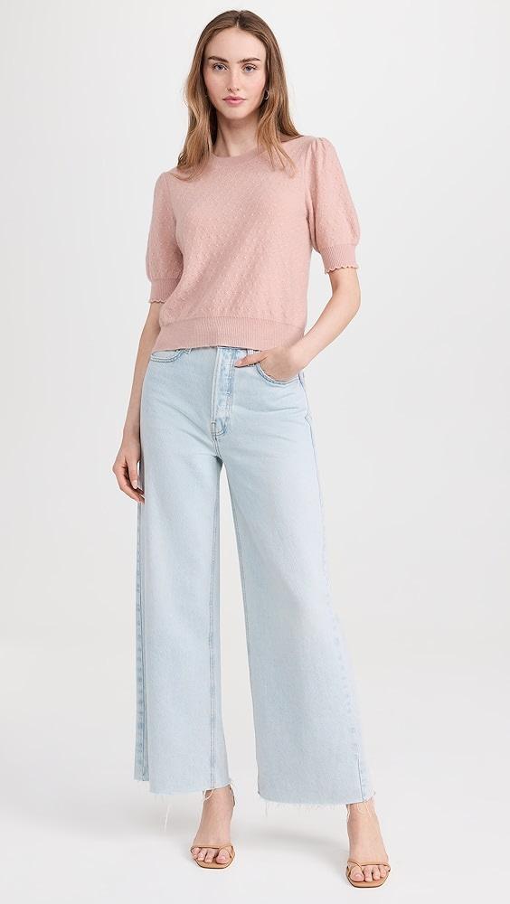 FRAME Pointelle Puff Sleeve Sweater | Shopbop Product Image