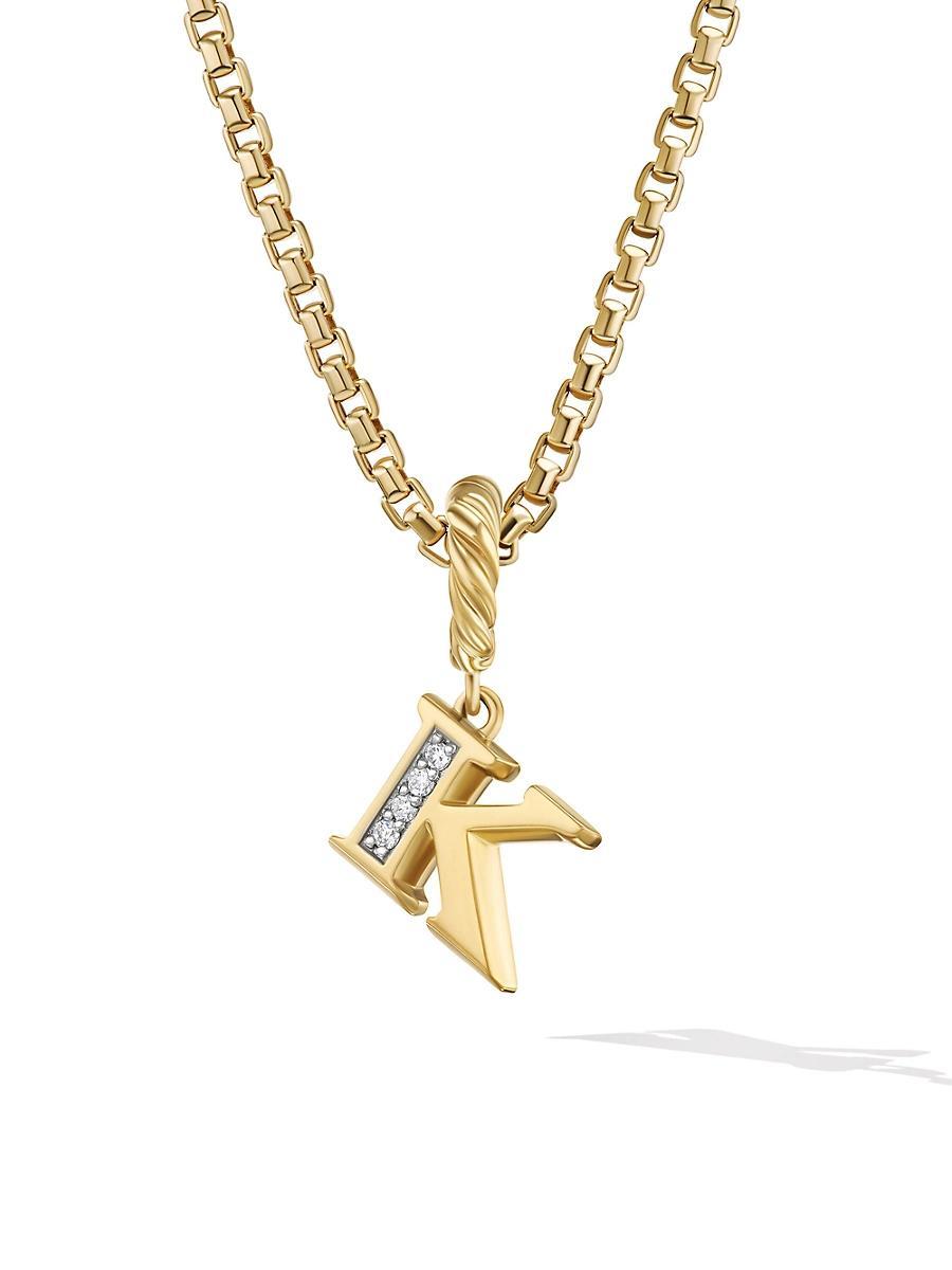 David Yurman 18K Gold Amulets Diamond Pave Initial Pendant Product Image