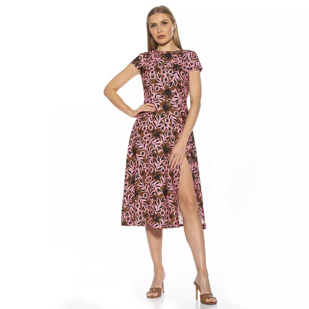 Women's ALEXIA ADMOR Lily High-Slit Midi Dress, Size: 8, Floral Party Product Image