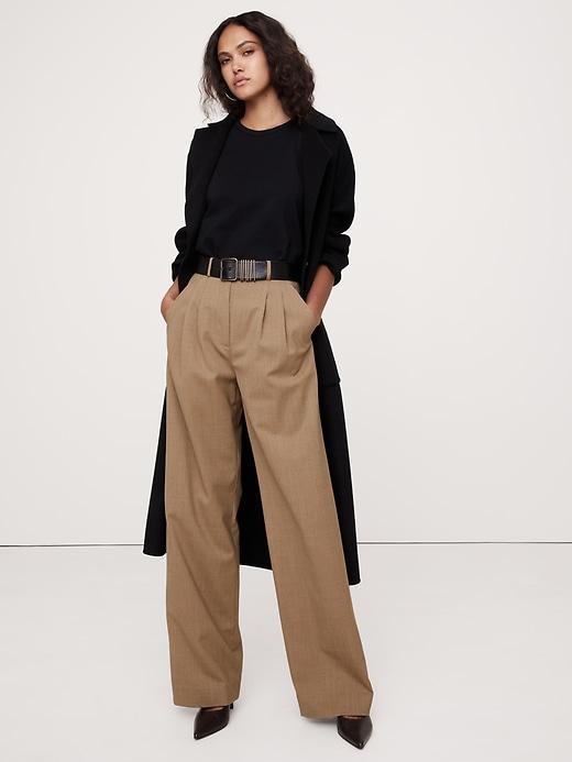 Soho High-Rise Wide-Leg Italian Wool Pant Product Image