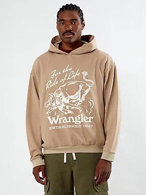 Wrangler® x PacSun Men's Graphic Hoodie in Dune Product Image
