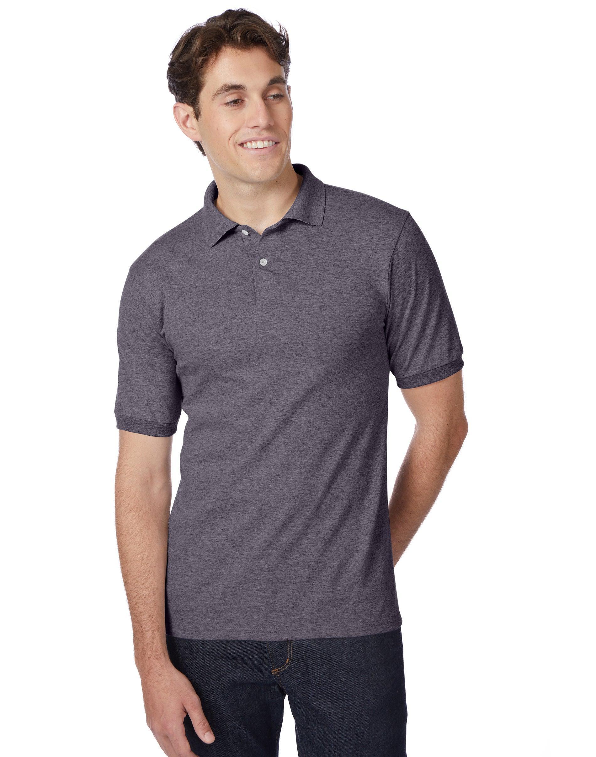 Hanes EcoSmart Mens Polo Shirt (Big & Tall Sizes Available) Black 3XL Product Image