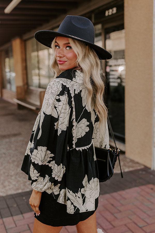Always In Style Floral Top in Black Product Image