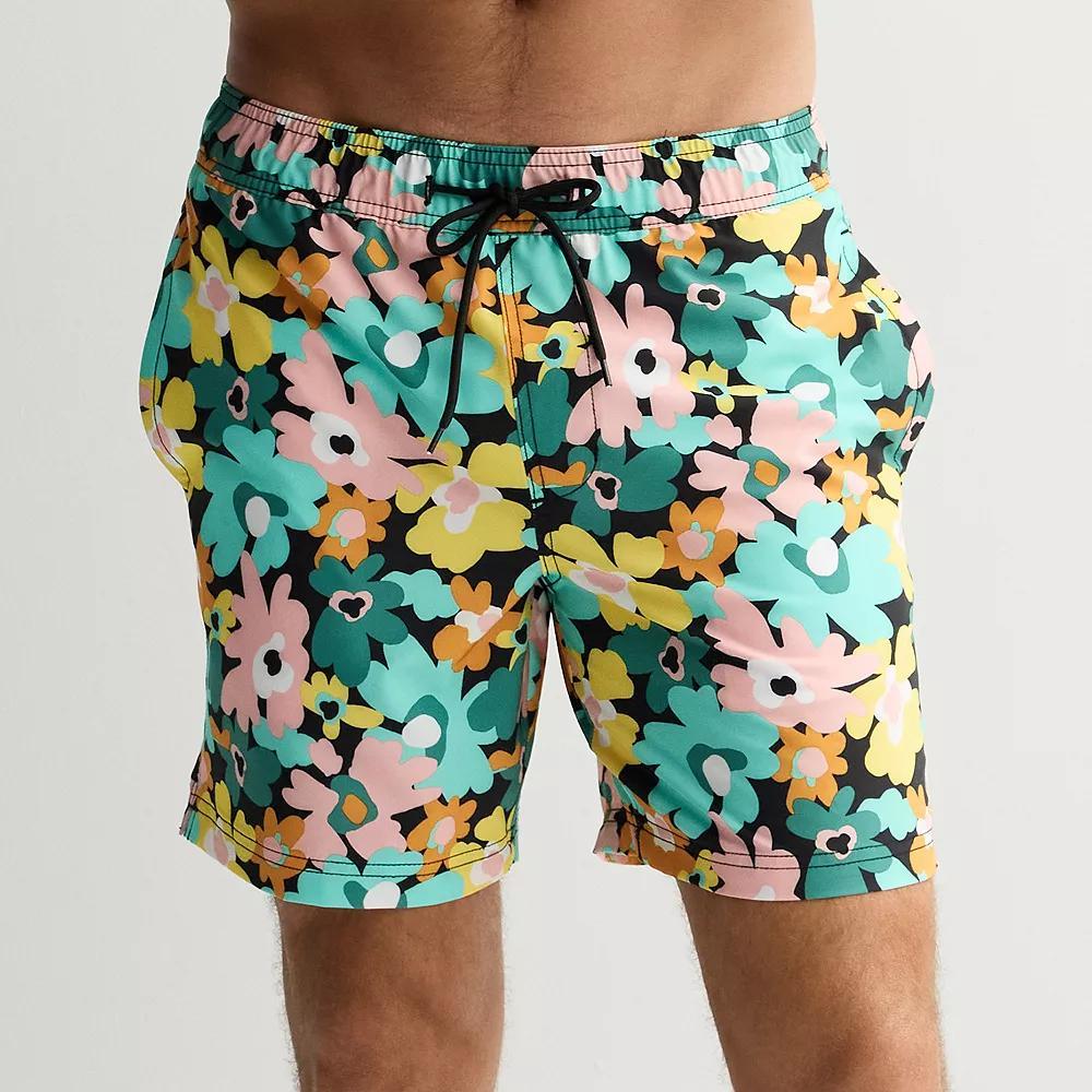 Men's Trinity Coast 7-Inch Swim Trunks, Size: Medium 7 INCH, Black Product Image