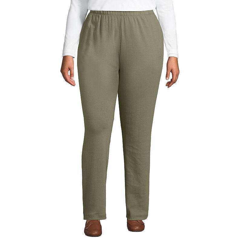 Plus Size Lands' End Sport Knit High-Waist Pull-On Pants, Women's, Size: 3XL, Dark Grey Product Image