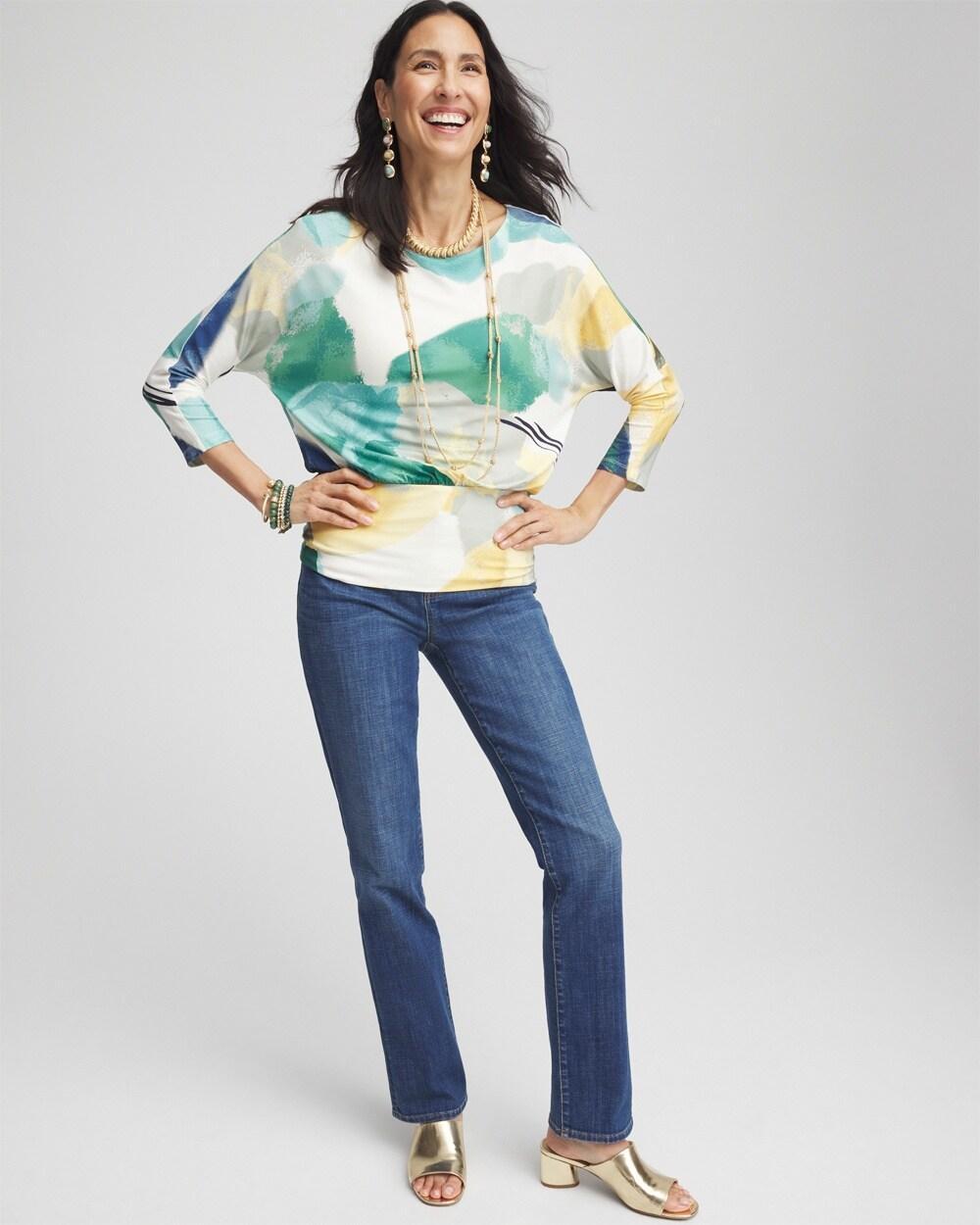 Touch of Cool™ Watercolor Banded-Hem Top Product Image