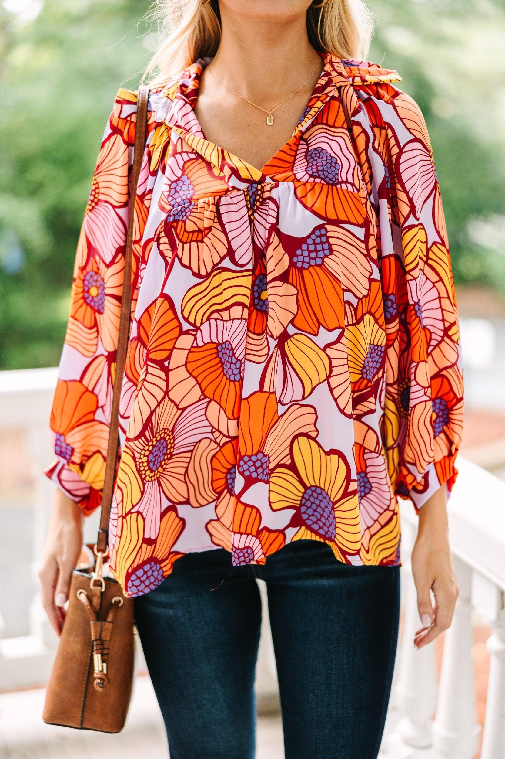 Better Be Bold Purple Floral Blouse Female Product Image