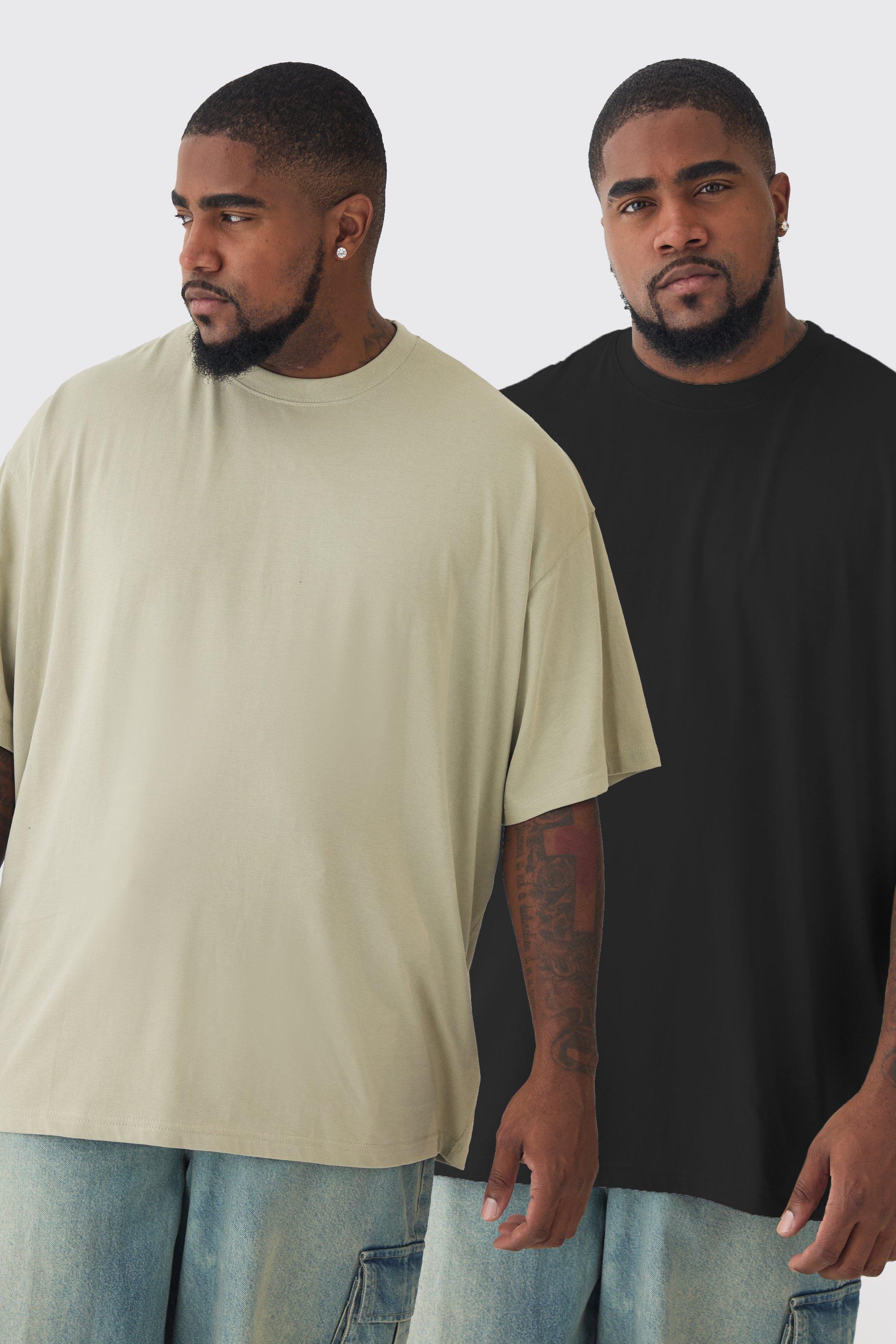 Mens Plus 2 Pack Oversized T-shirt - Multi Product Image