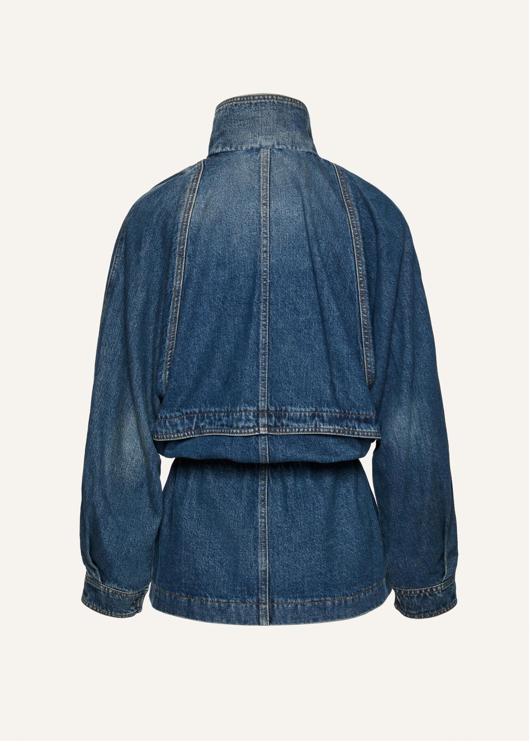 Cinched denim jacket in blue vintage Product Image