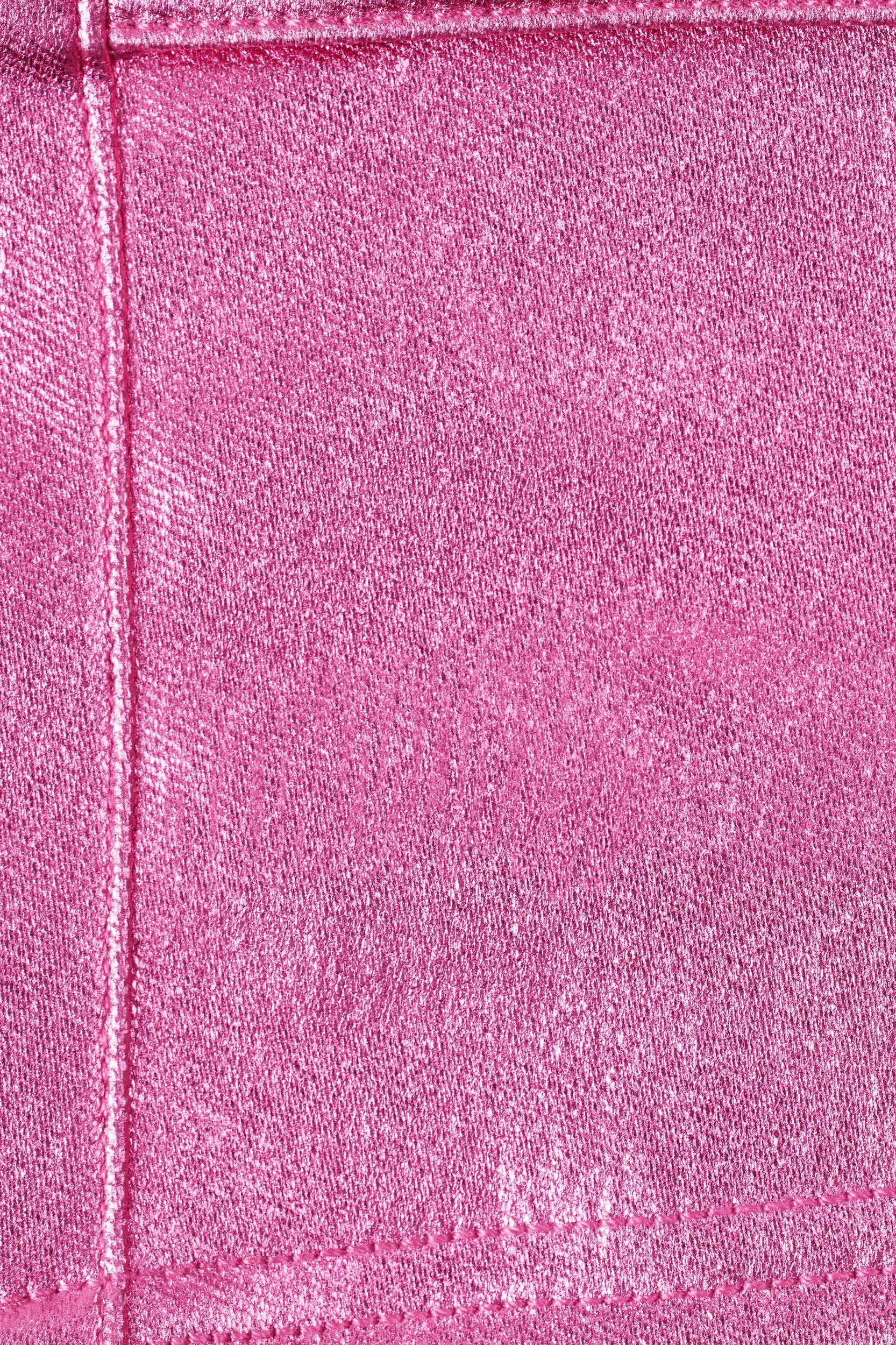 Metallic Denim Mid-Rise Cargo Mini Skirt in Deep Pink Product Image