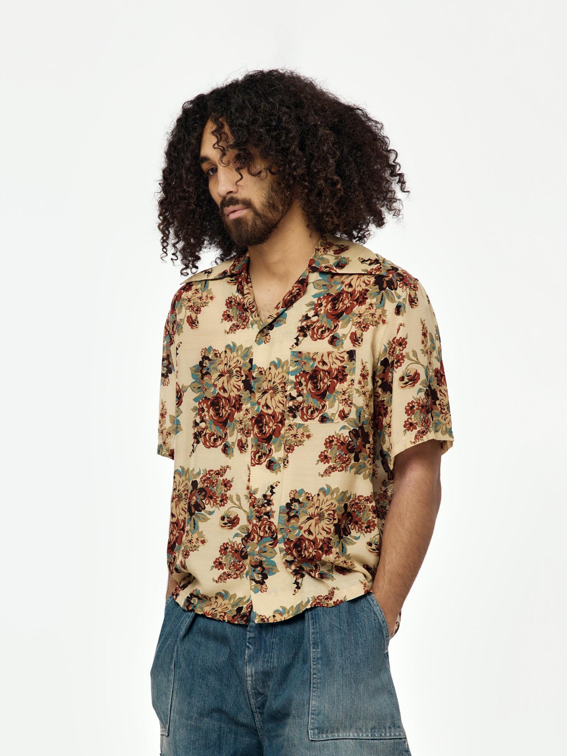 Silk Rayon CHAMPETRE A.MA.TE.RA.SE. WRANGLE Collar Aloha Shirt Product Image