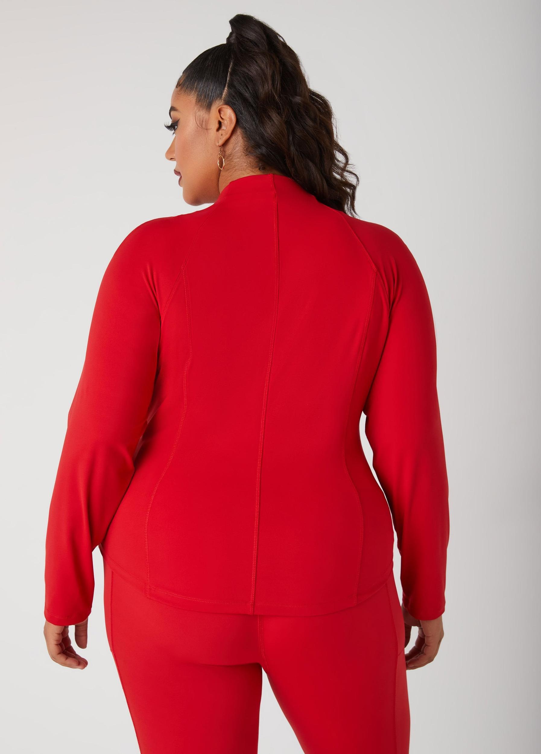 Plus Size Zip Front Athletic Jacket Ashley Stewart Product Image