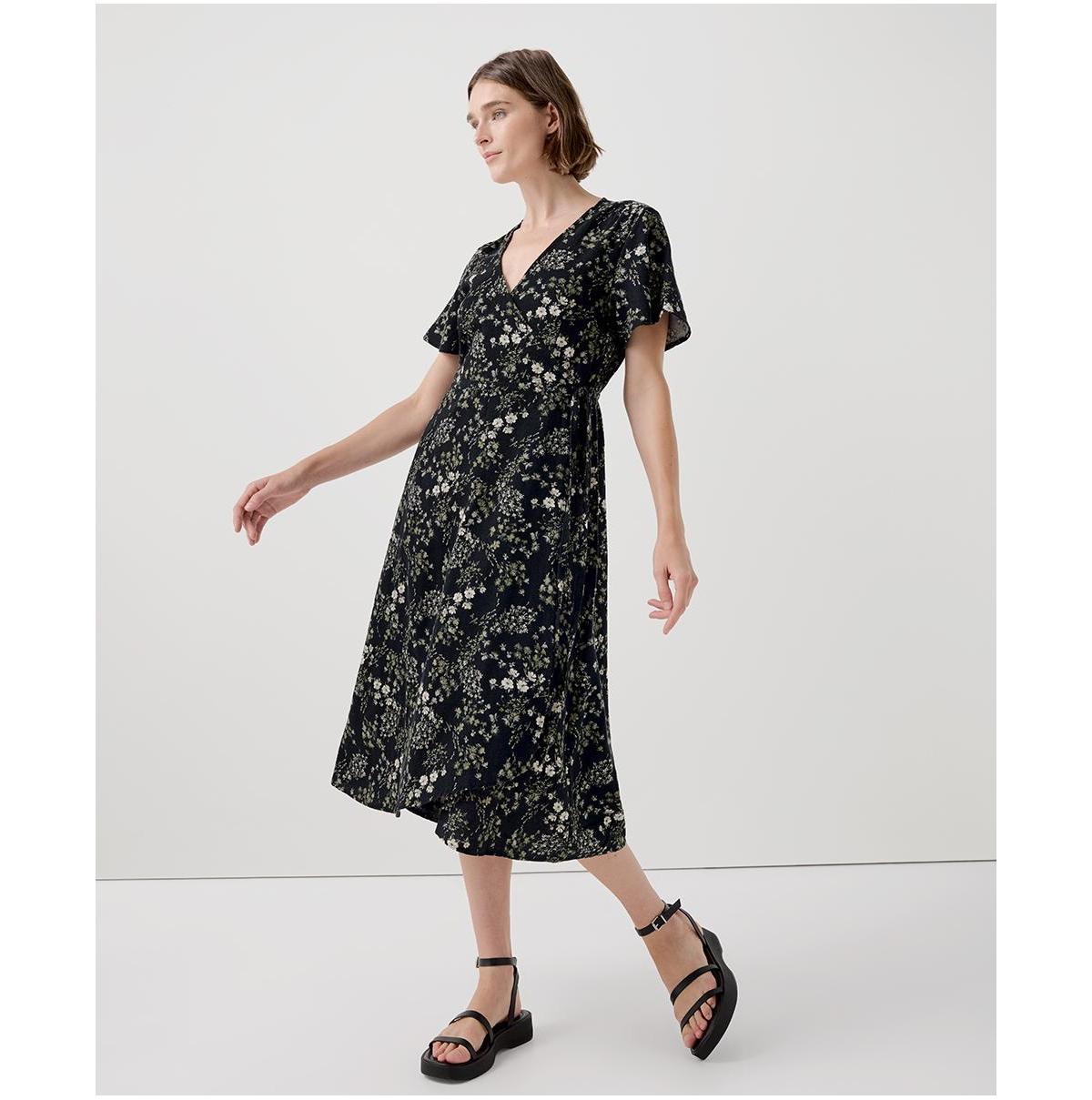 Womens Cafe Crepe Wrap Dress 2XL Product Image