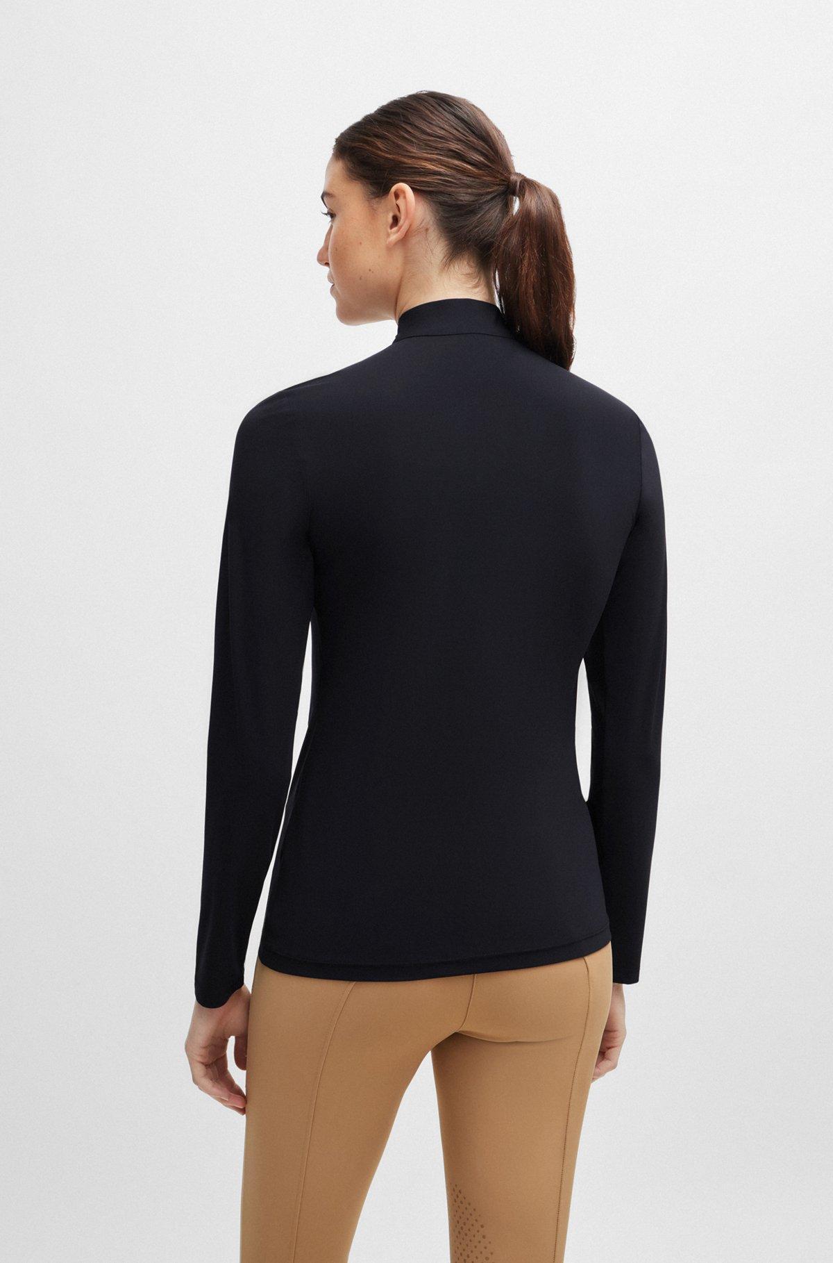 BOSS - Equestrian show top in super-stretch fabric - Black Product Image