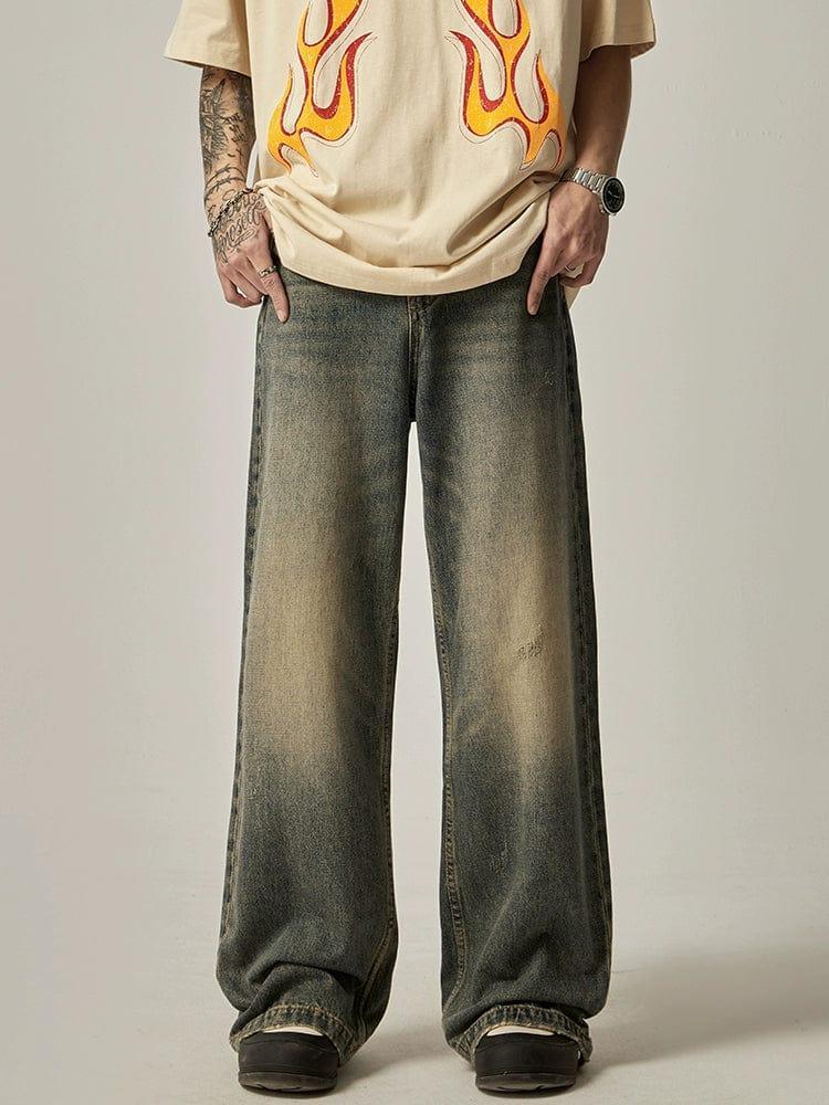 RT No. 11169 INDIGO BLUE STRAIGHT DENIM JEANS Product Image