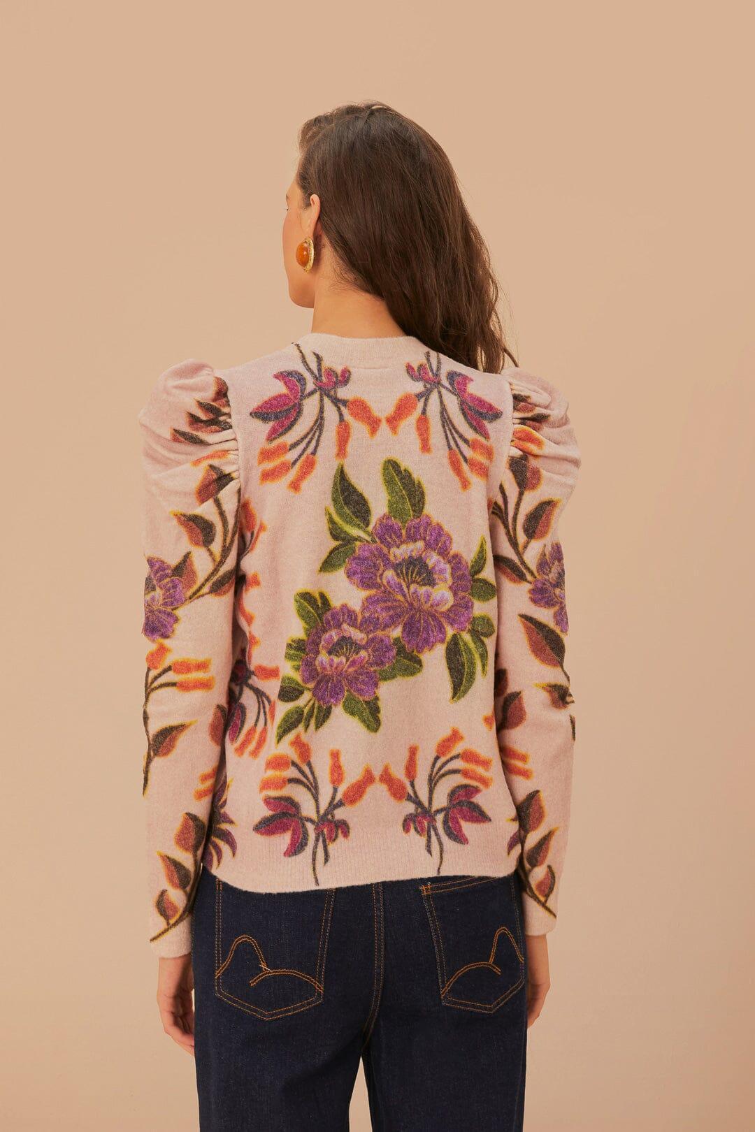 Cream Winter Garden Knit Sweater, WINTER GARDEN CREAM / S Product Image