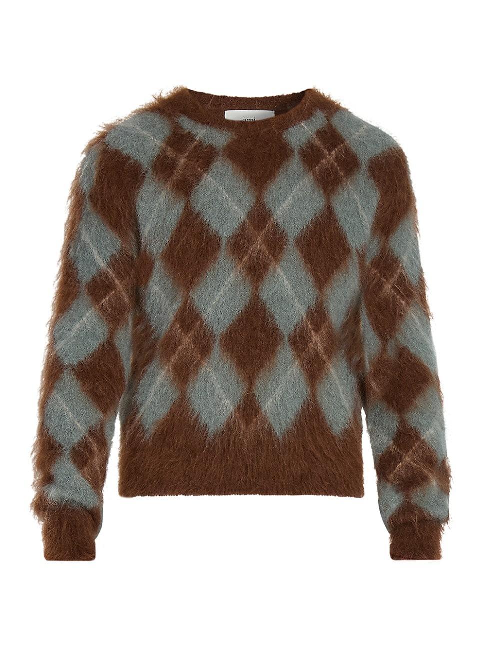 Mens Argyle Mohair-Blend Sweater Product Image