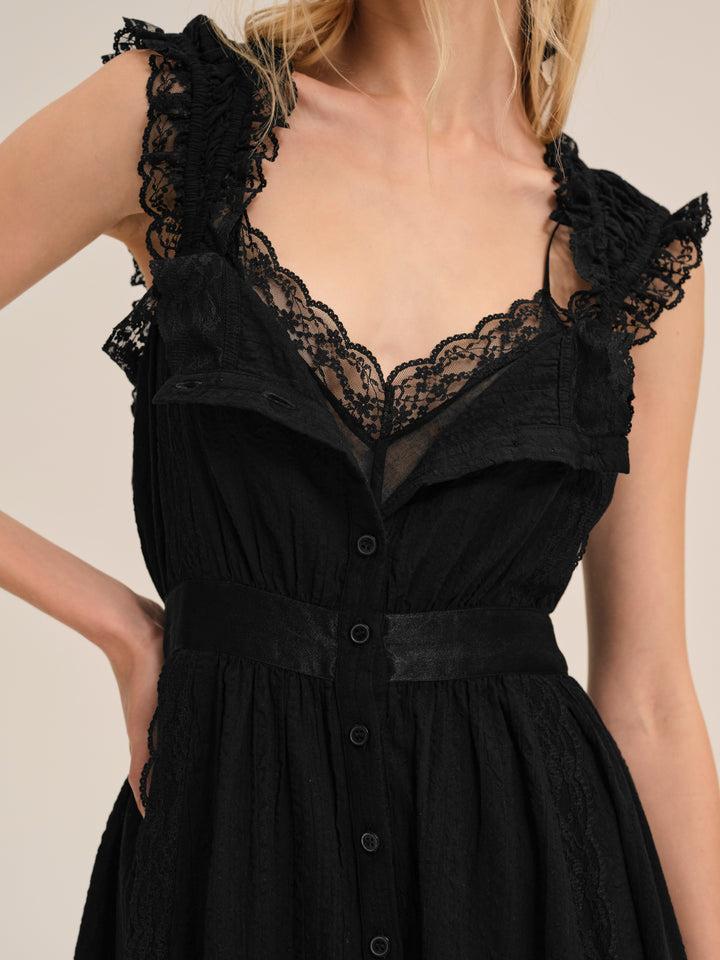 Sweet Summer Midi Dress — Black Product Image